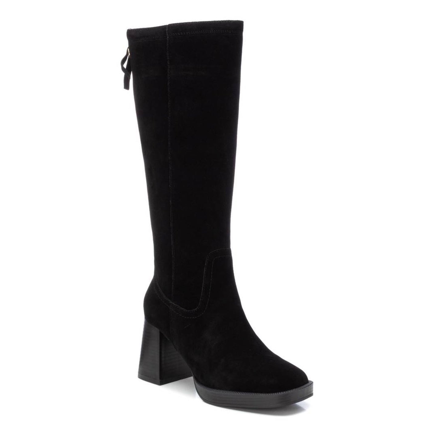 Carmela Black Suede Long Boot - 161217