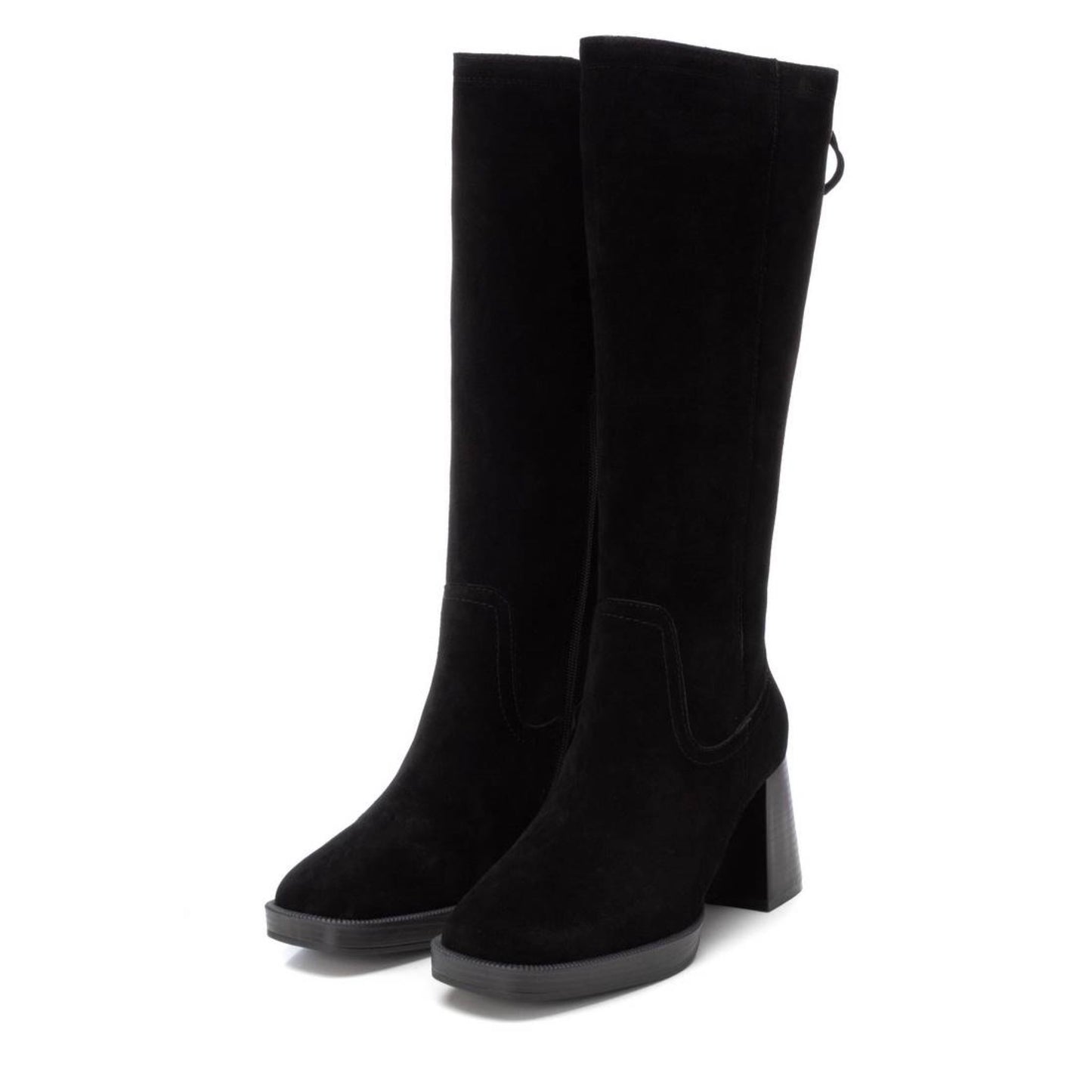 Carmela Black Suede Long Boot - 161217