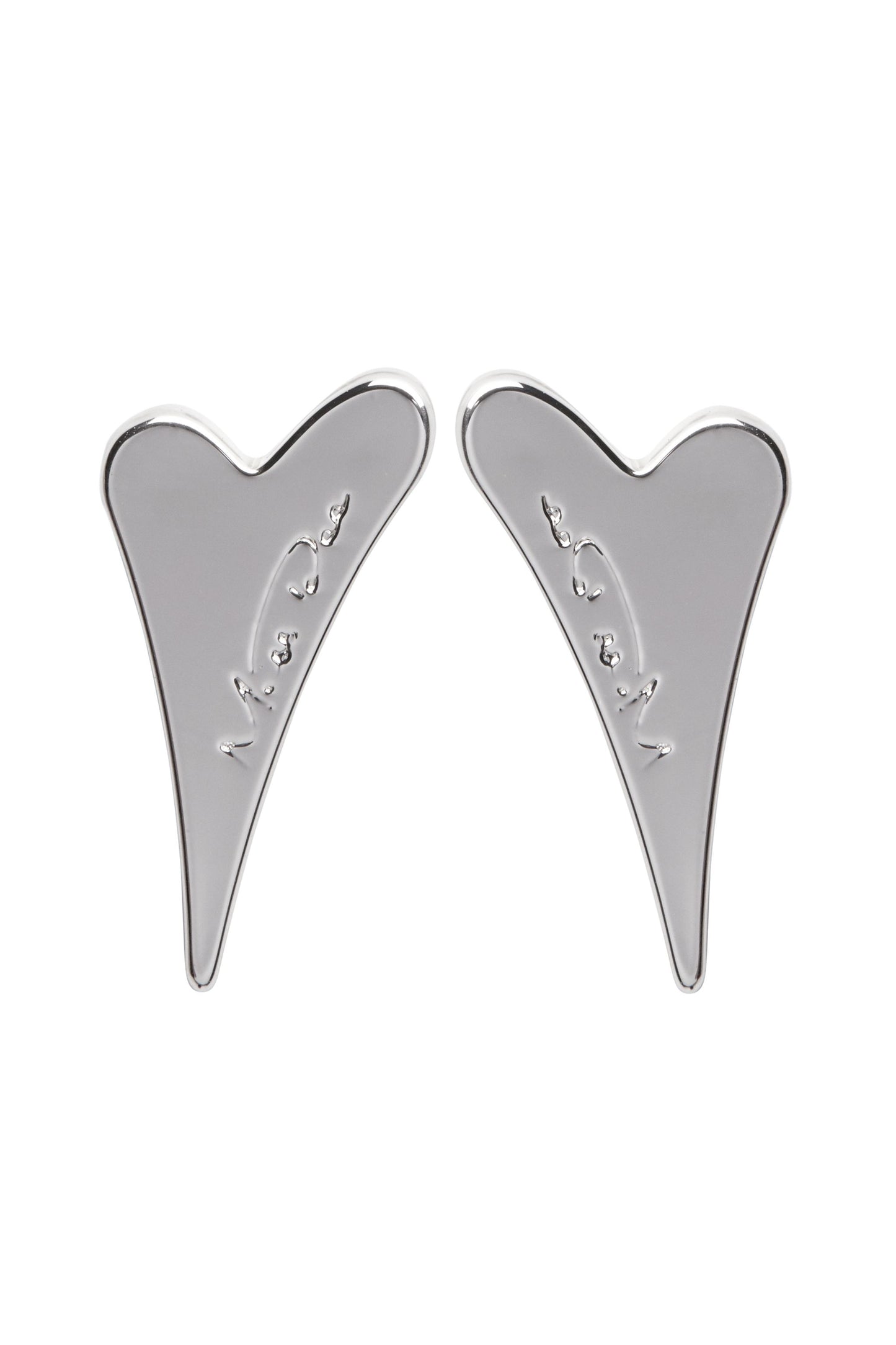 Miss Dee Silver Solid Heart Studs