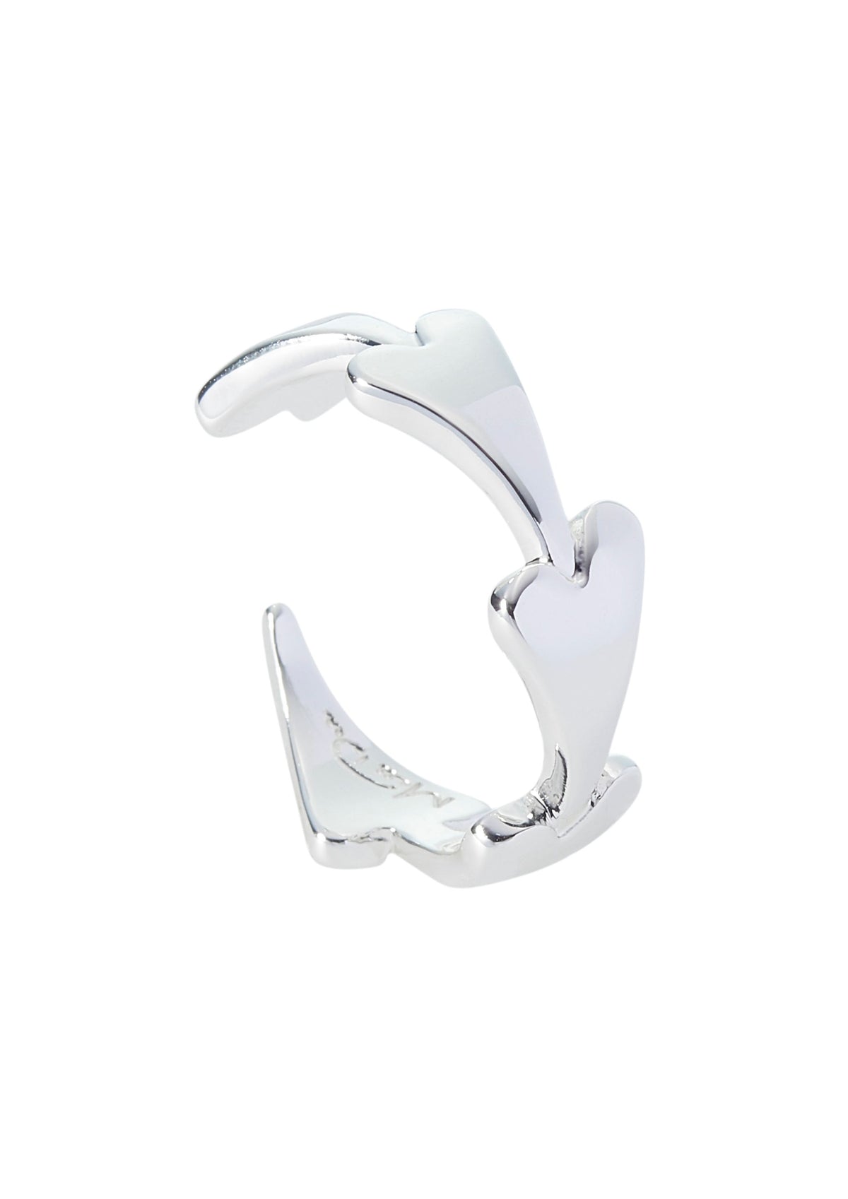 Miss Dee Silver Solid Heart Ring - 1800613