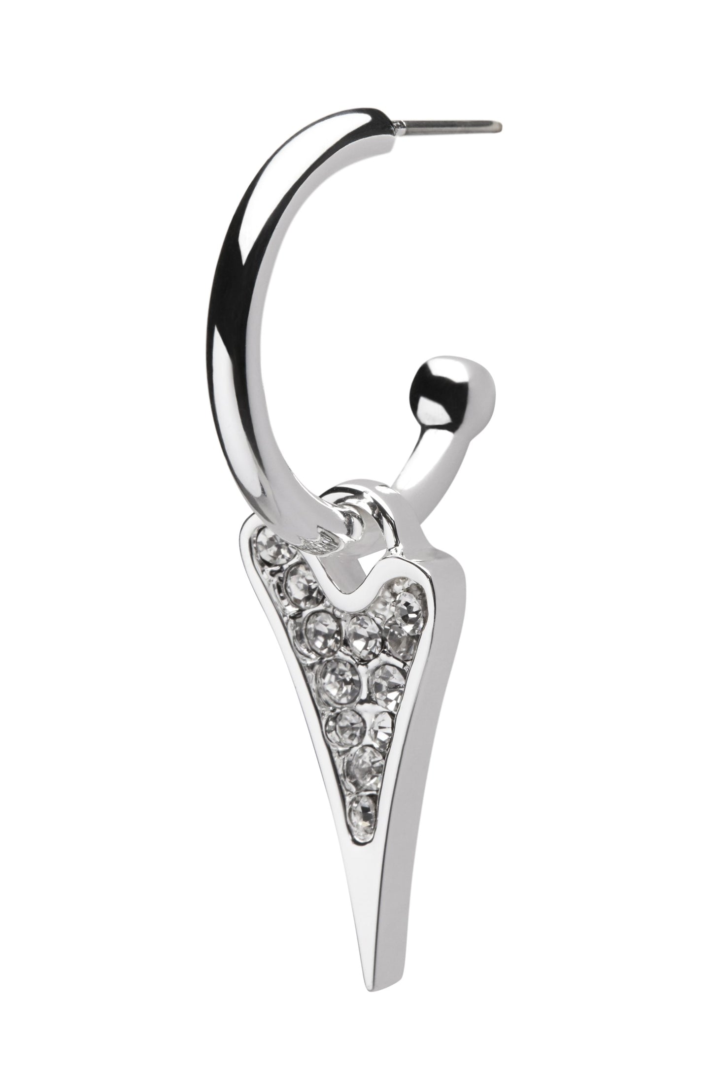 Miss Dee Silver Hoops with CZ Heart 1800725