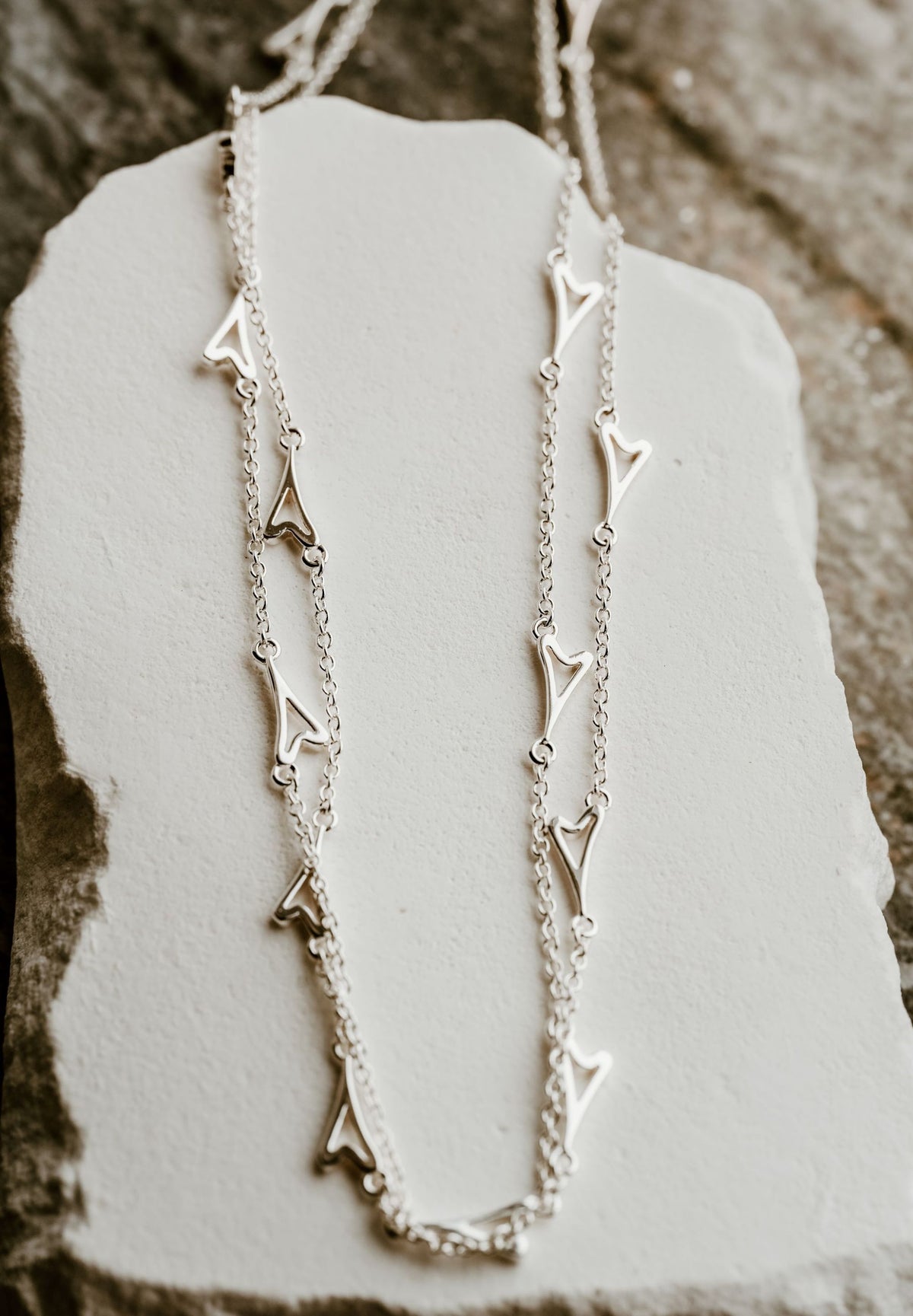 Miss Dee Silver Multi Double Strand Heart Necklace - 1900320