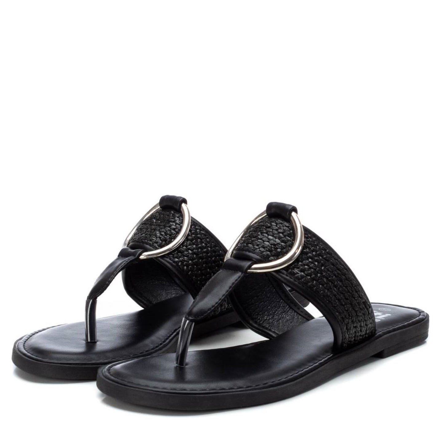 XTI Black Flat Sandal - 44830