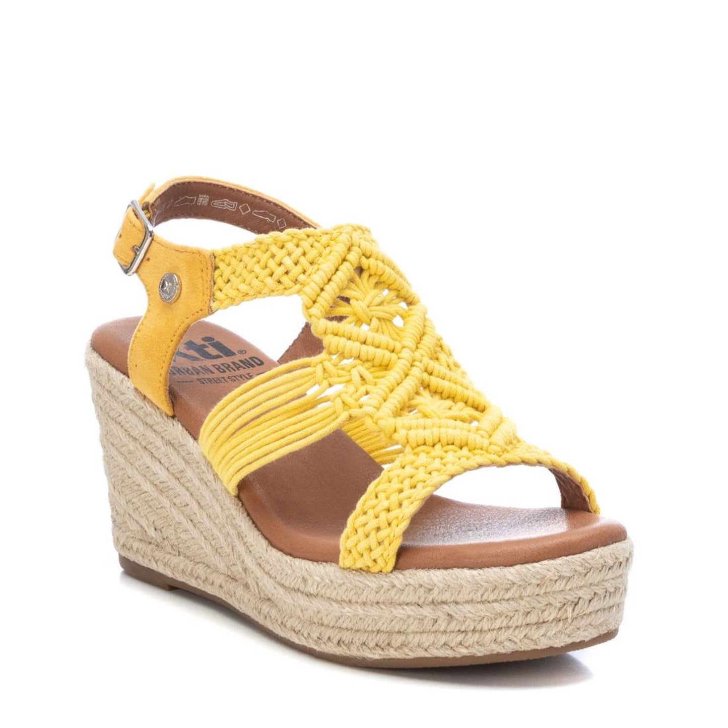 XTI Yellow Wedge Sandal - 45075