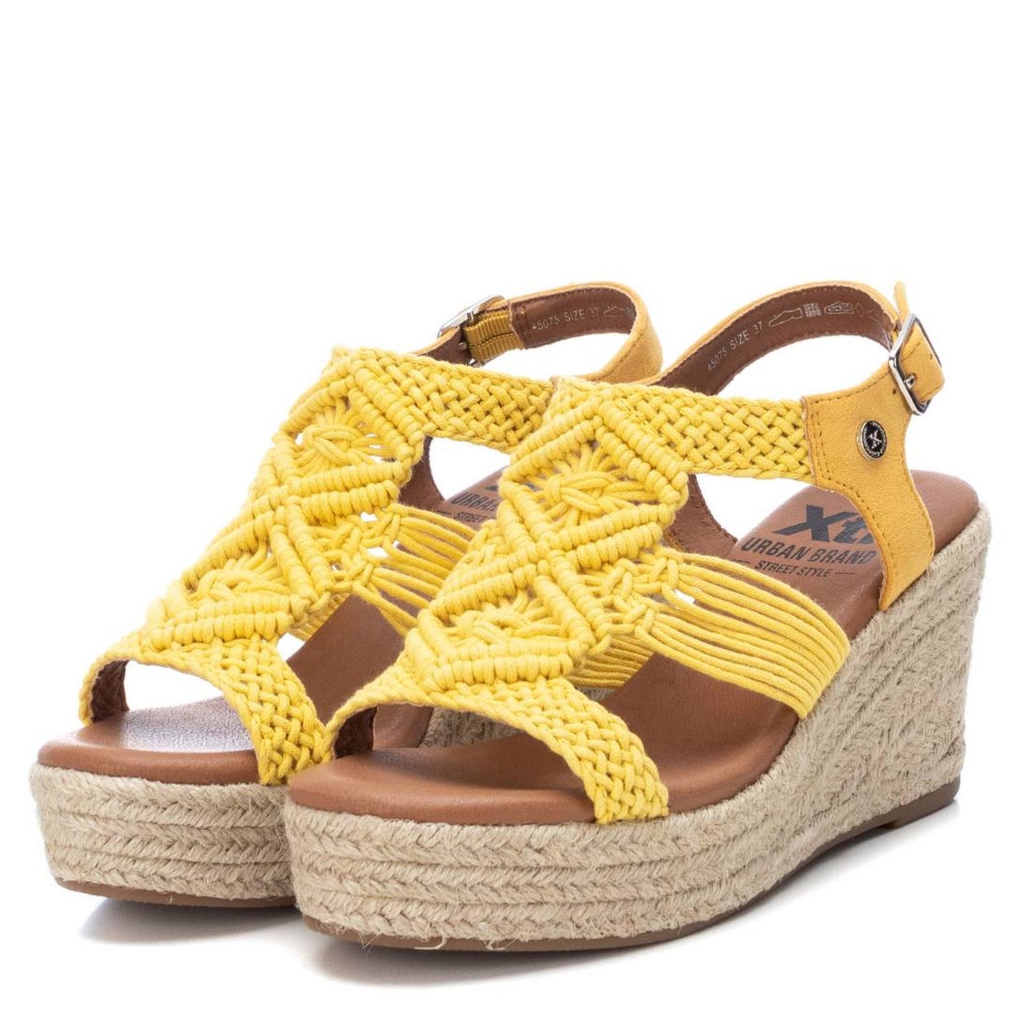 XTI Yellow Wedge Sandal - 45075
