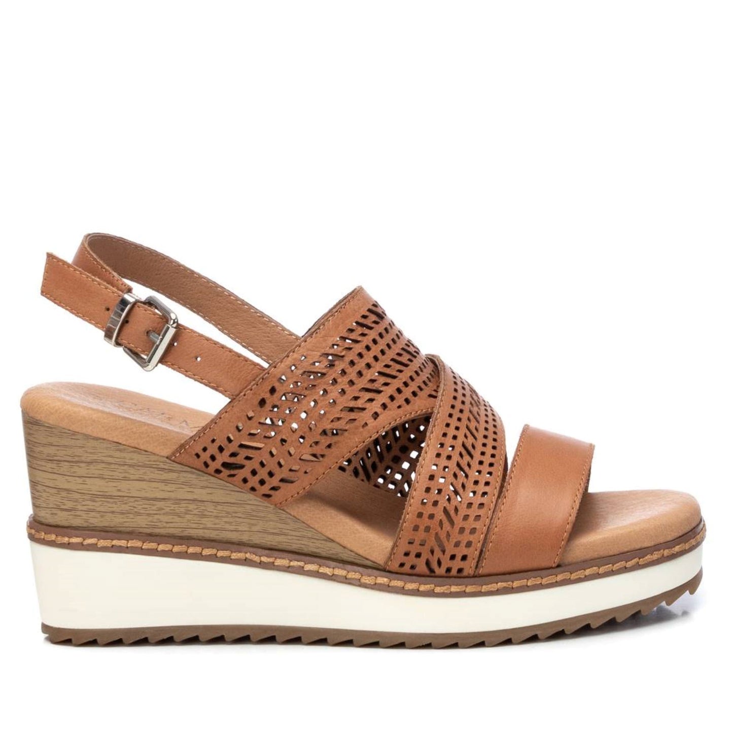 Carmela Camel Wedge Sandal - 68516