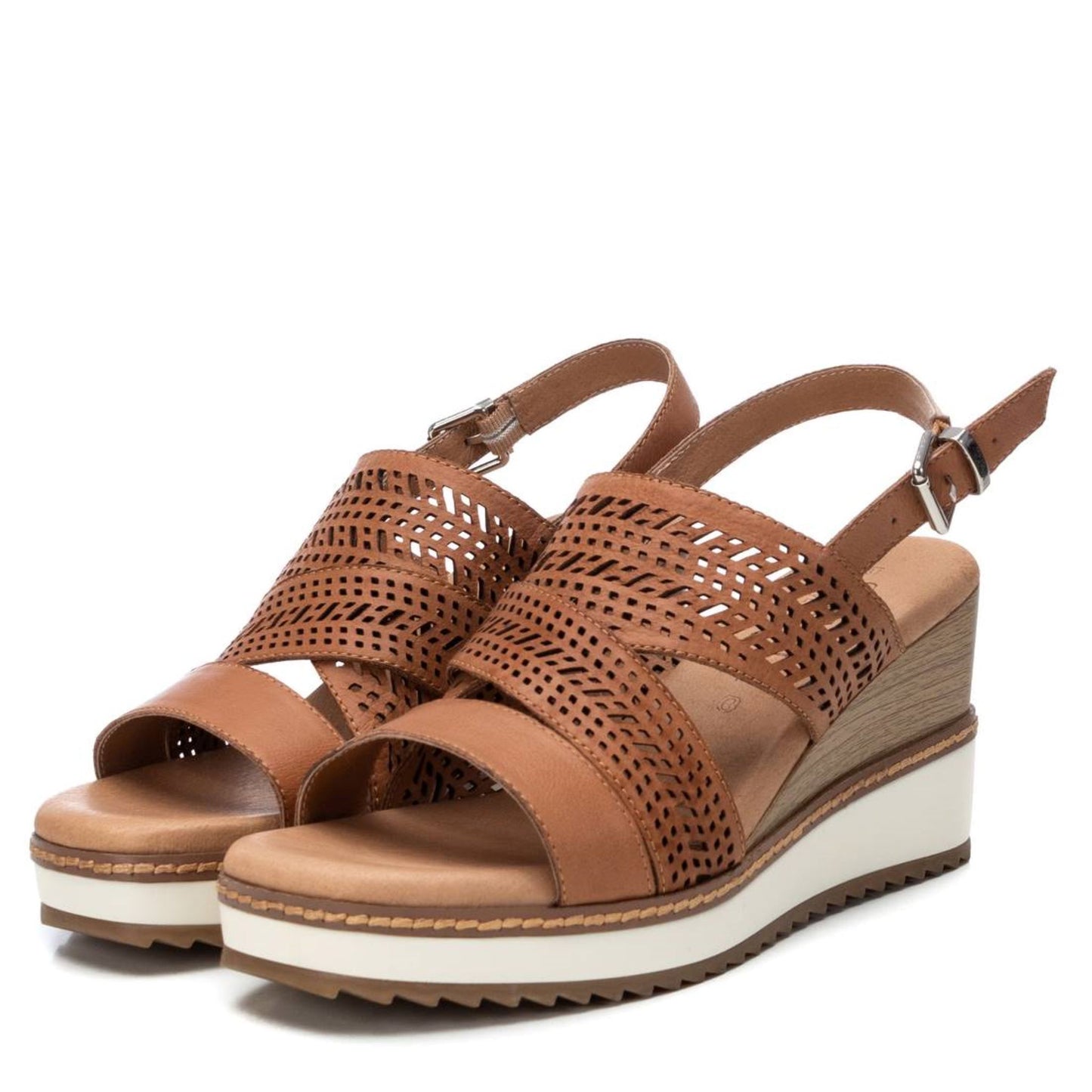 Carmela Camel Wedge Sandal - 68516