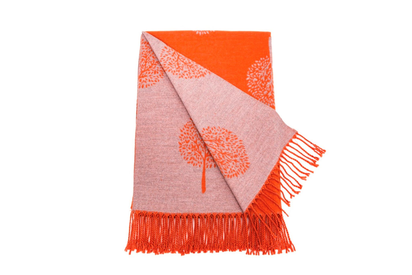 Orange Supersoft Tree of Life Scarf with Tassels