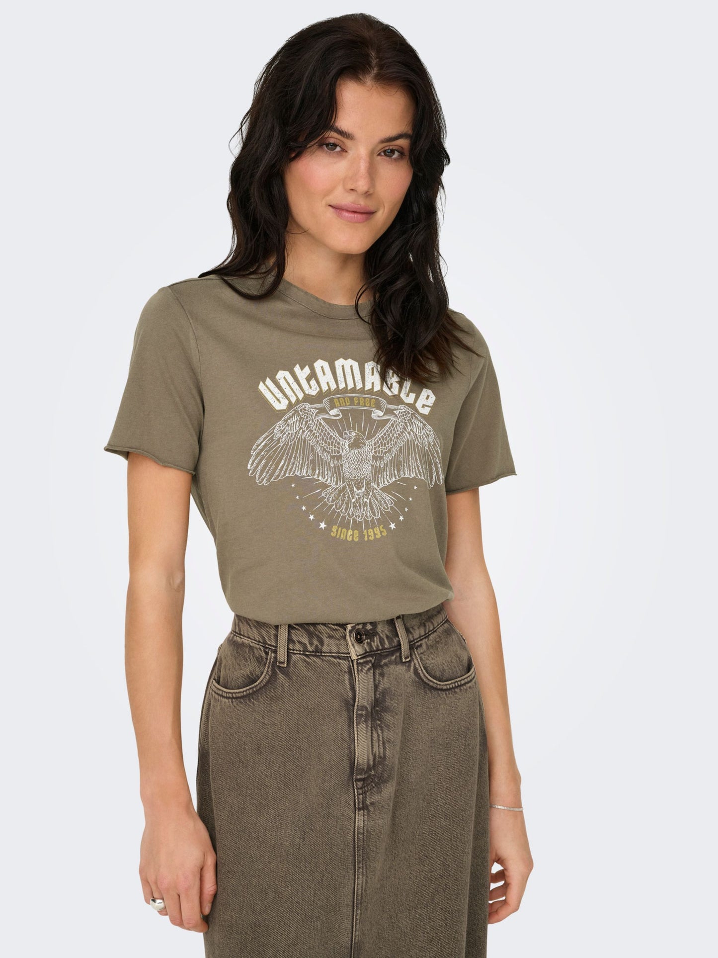 ONLY Untamable T-Shirt in Beige