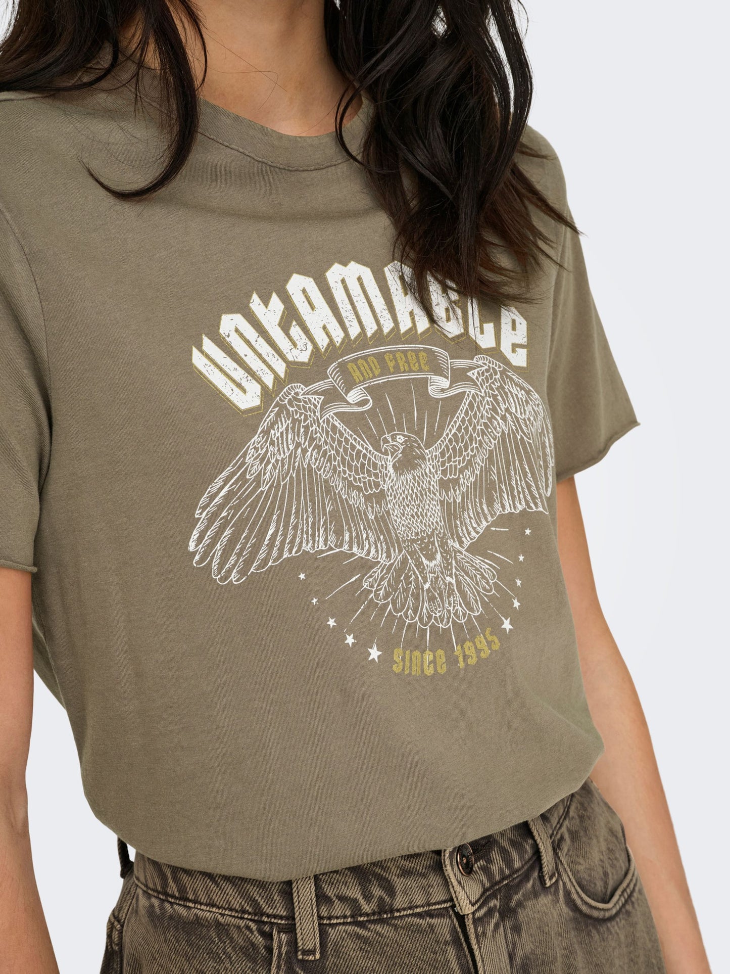 ONLY Untamable T-Shirt in Beige