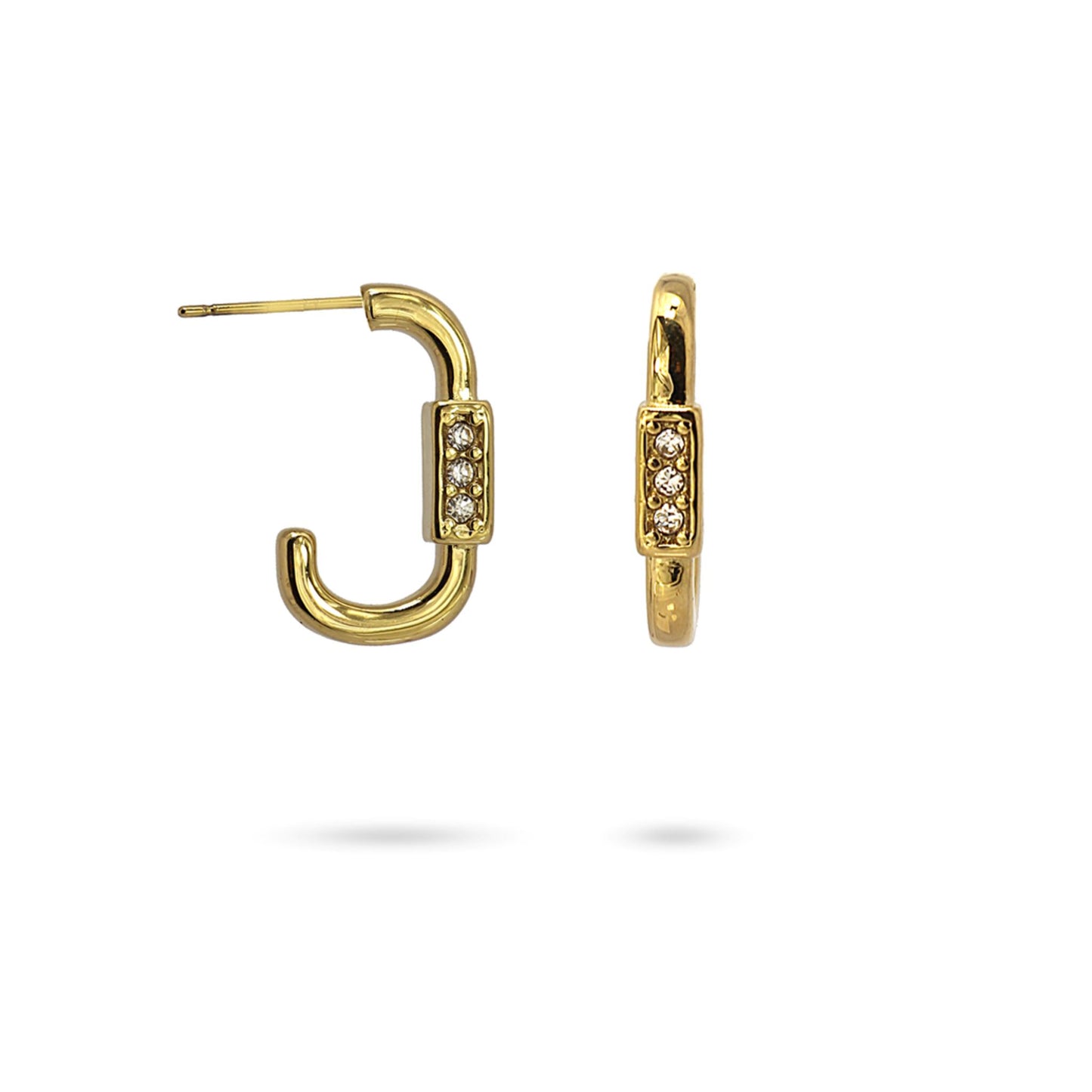 Anartxy Gold C Shape with CZ Stones - CPE410
