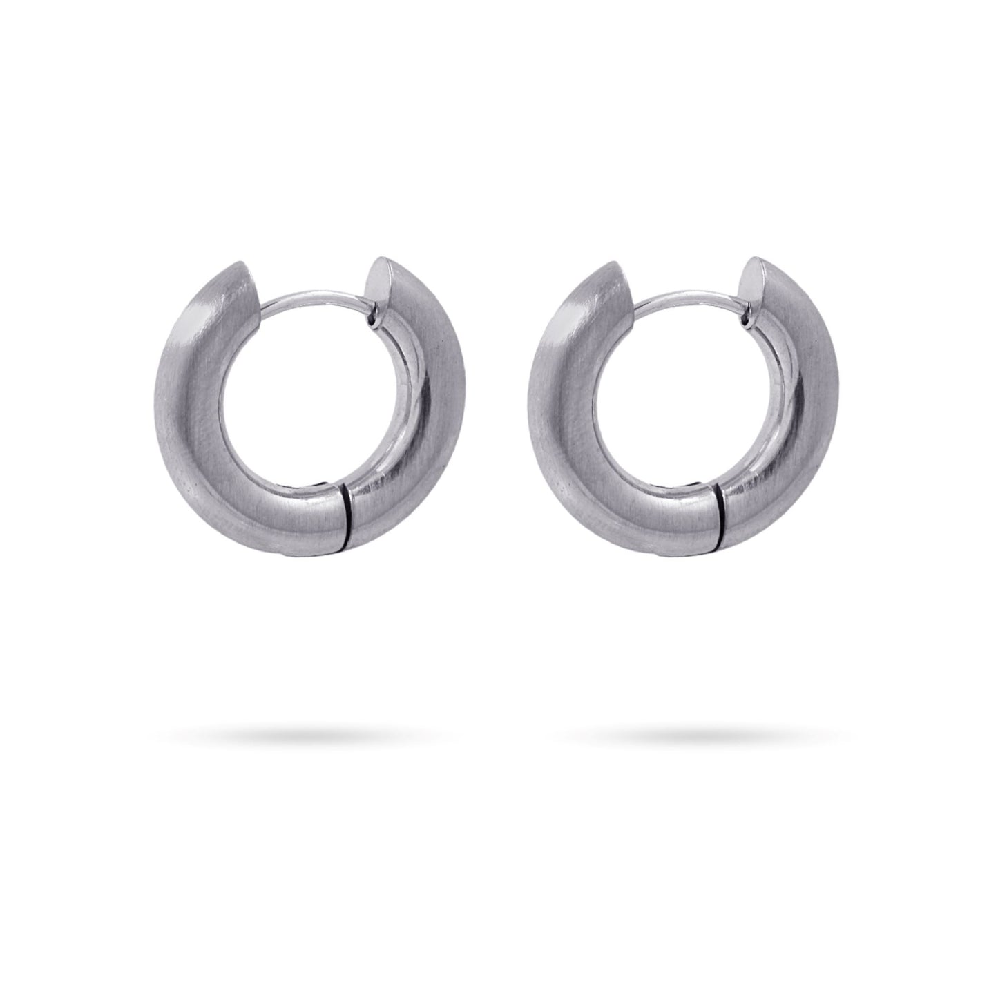 Anartxy Matte Silver Hoop Earrings - CPE779