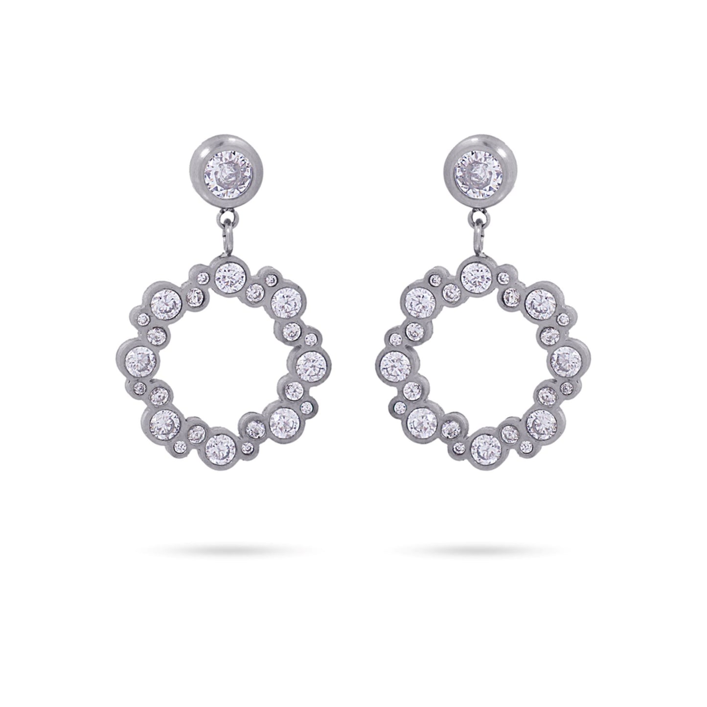 Anartxy Silver Drop Earrings with Cubic Zirconia - CPE828