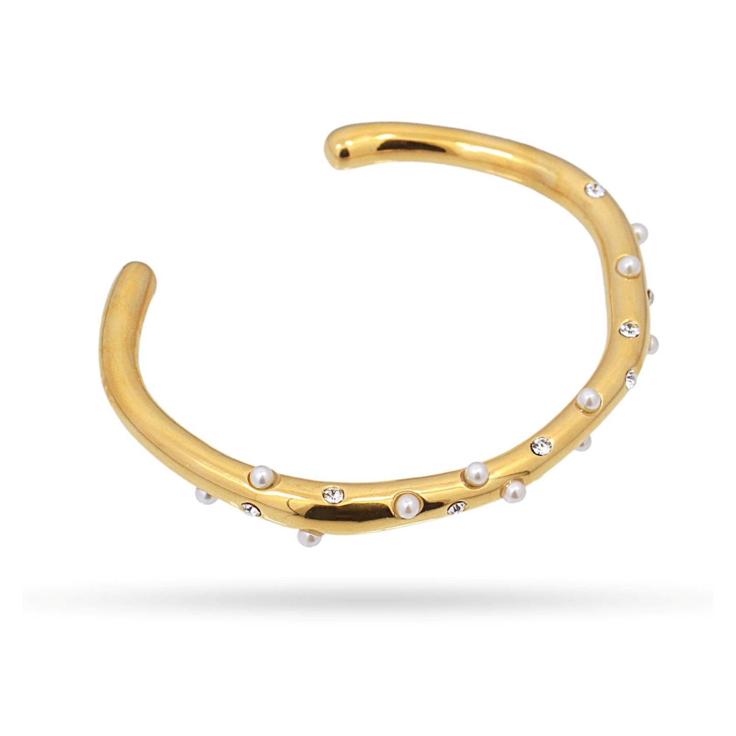 Anartxy Gold Waves Pearl Spots Bracelet - CPU077