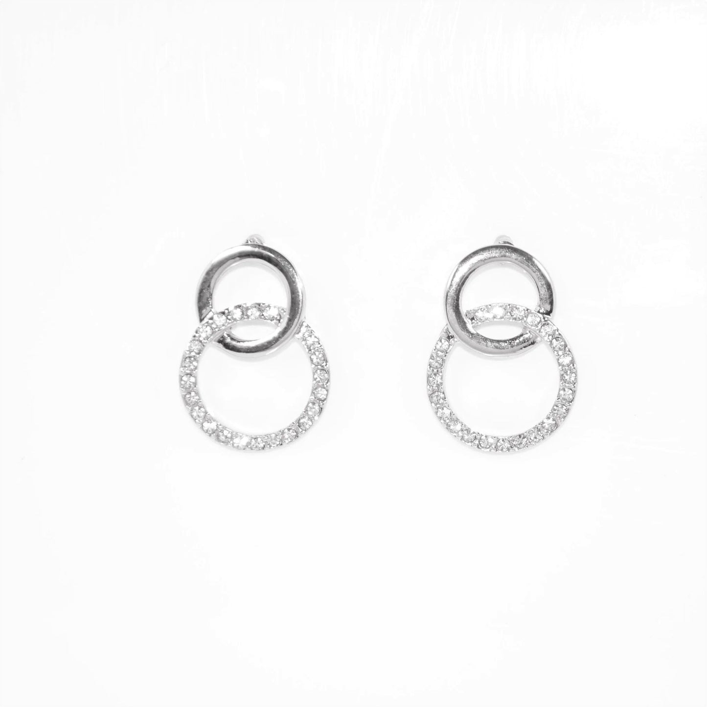 Crystal Double Circle Stud Earring (VIP 40)