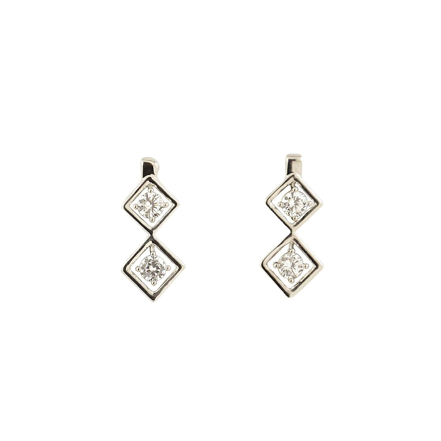 Crystal Double Square Drop Earring (VIP38)