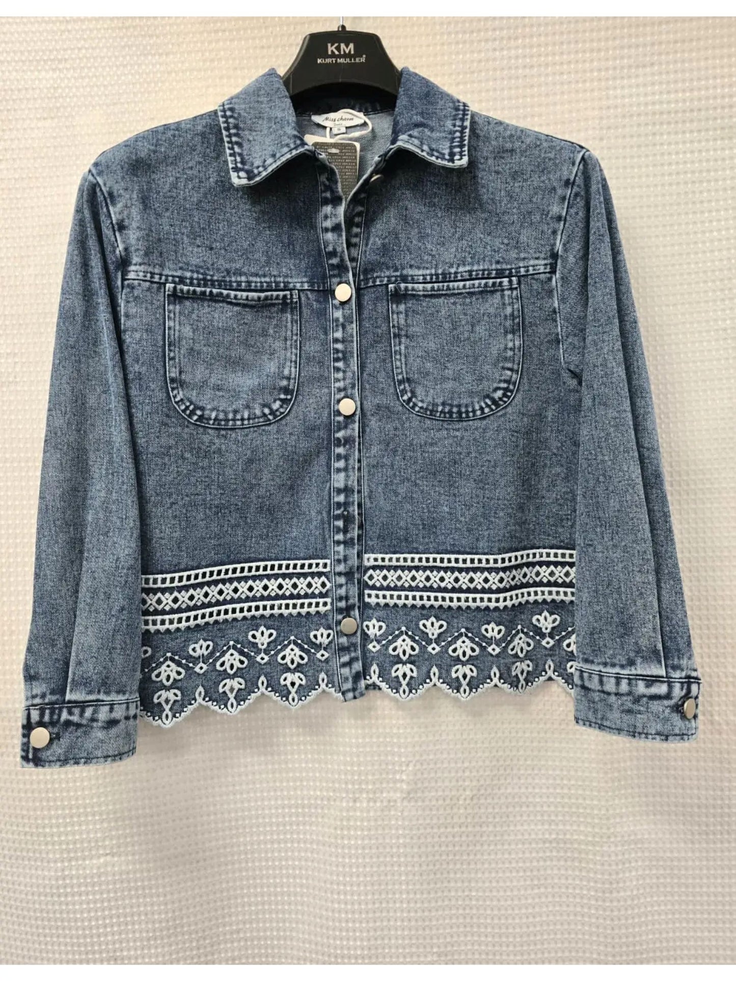 Crochet Cotton Denim Jacket