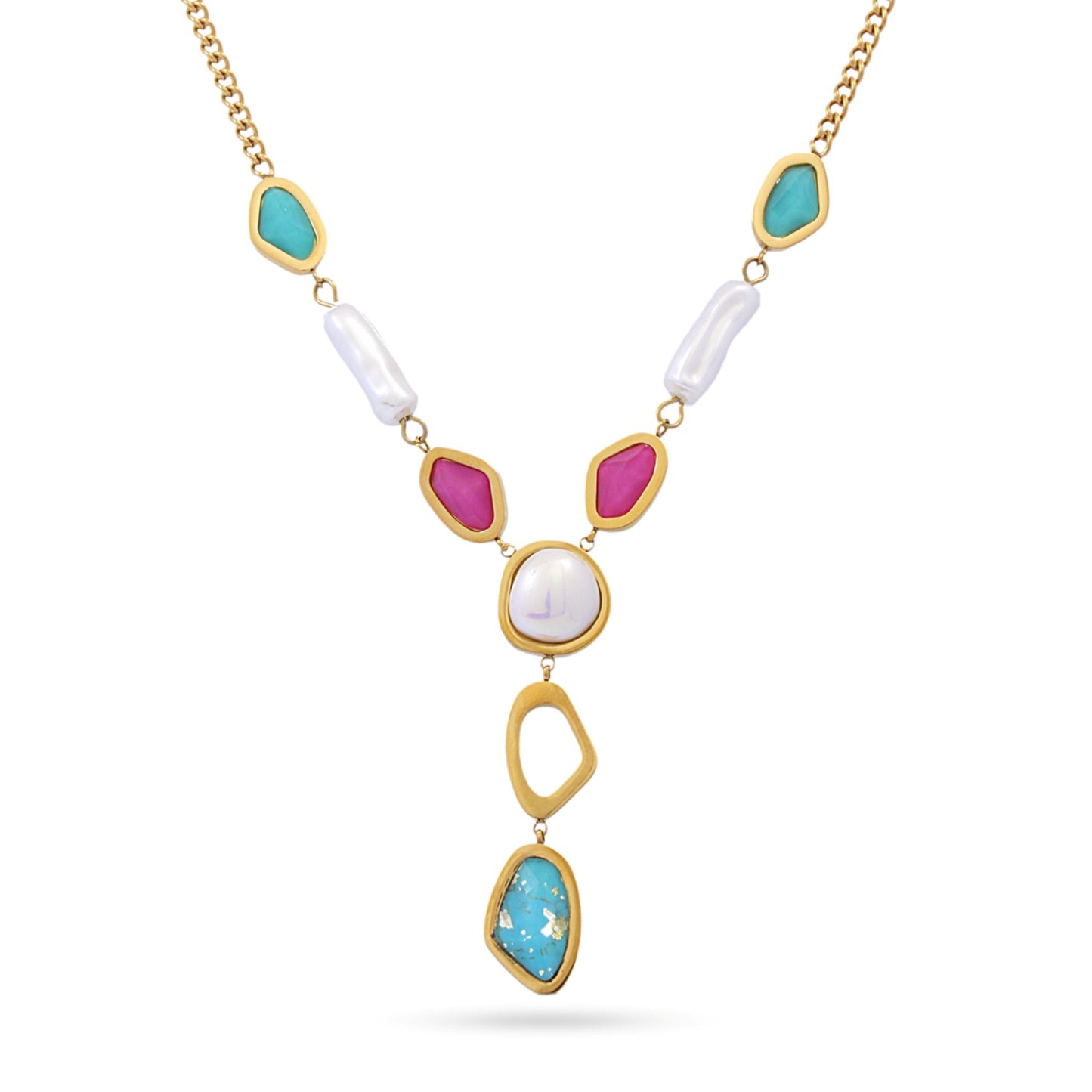 Anartxy Gold Aqua Current Necklace - DCO005