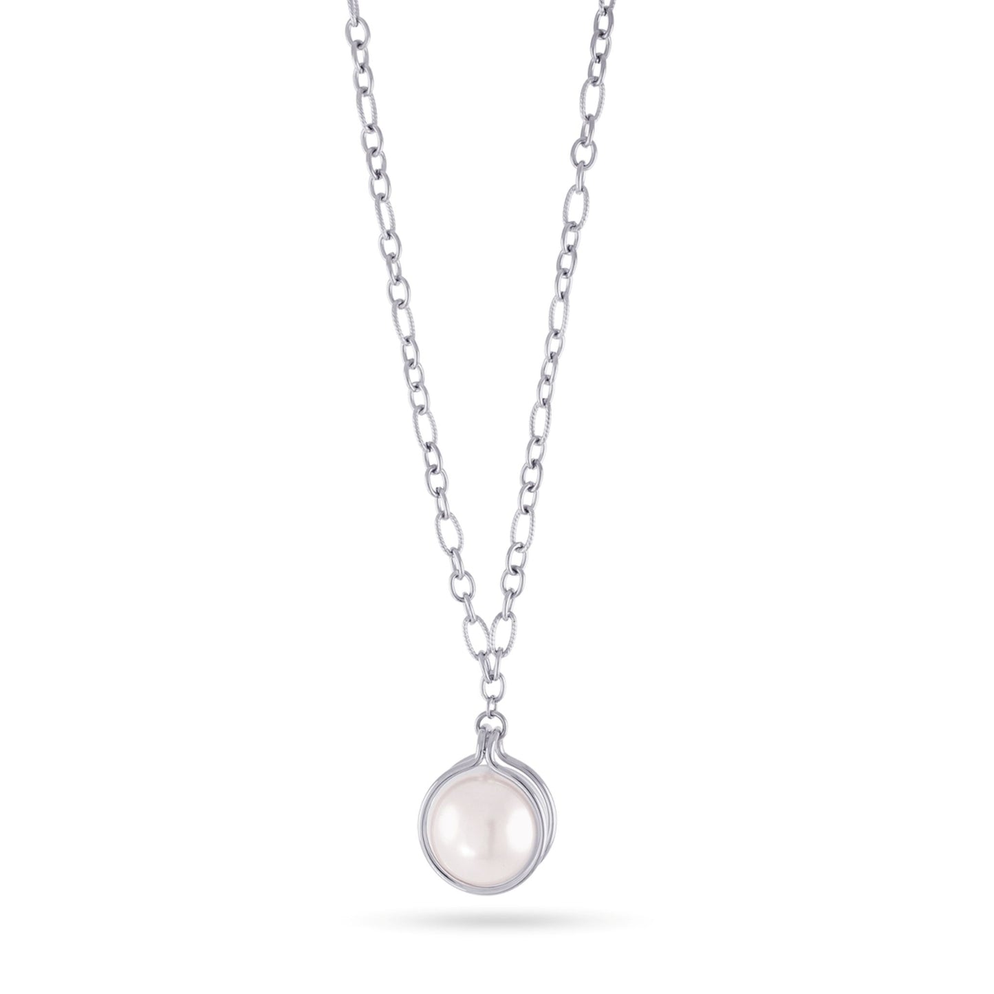 Anartxy Long Silver Orbit Halo Necklace - BCO029