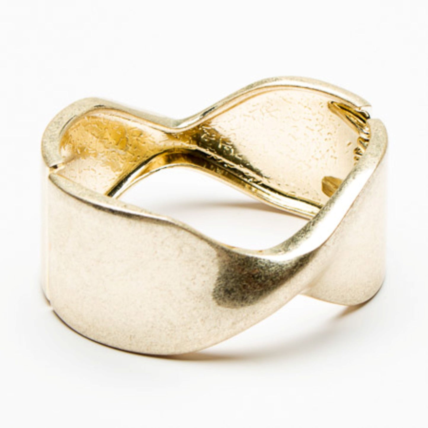 Eliza Gracious Gold Twisted Hinge Bangle - EB0592