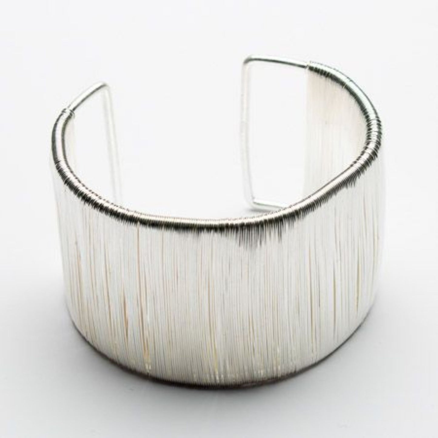 Eliza Gracious Burnished Silver Wire Wrapped Wide Cuff - EB0603