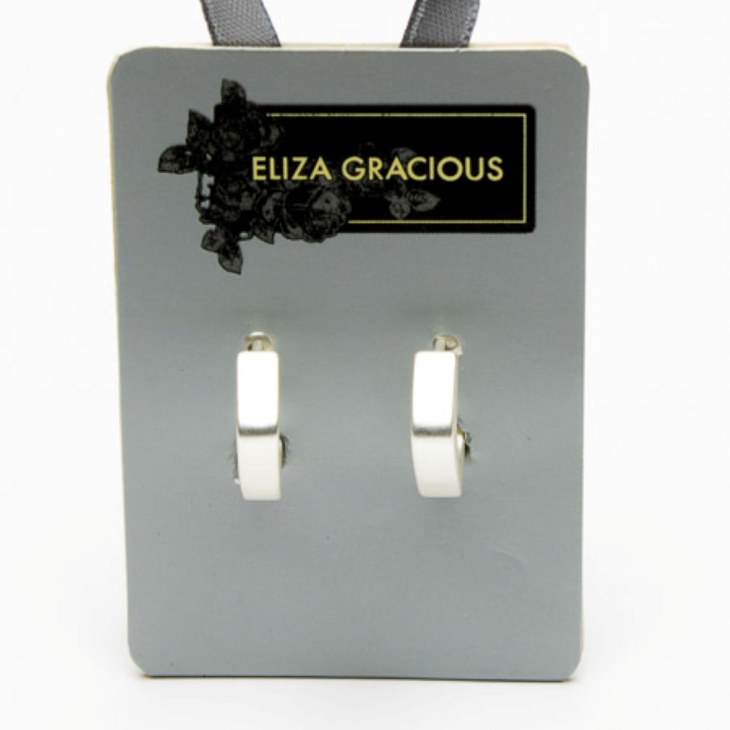 Eliza Gracious Silver Square Hinged Hoops - EE0232