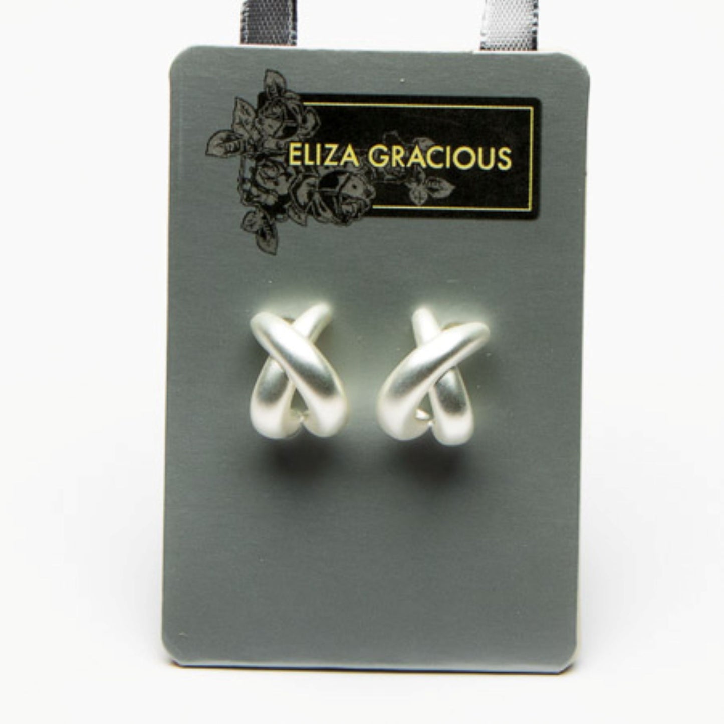 Eliza Gracious Silver Knot Style Stud Earrings- EE0241