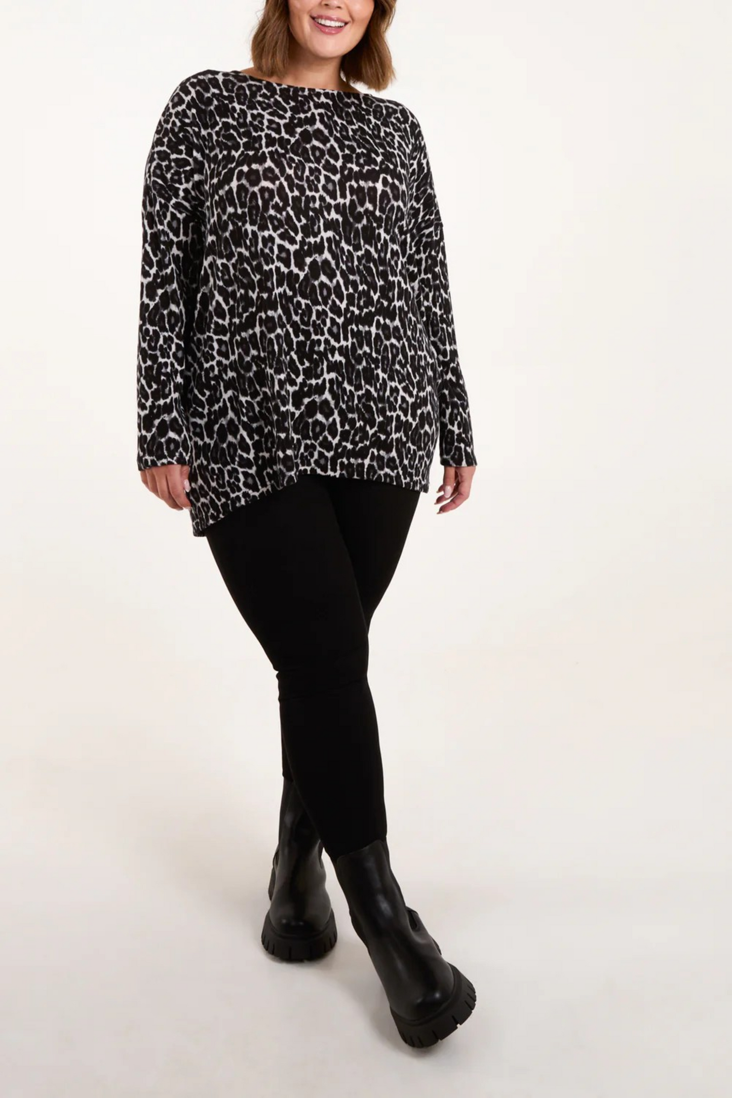 Curve Leopard Tie Back Cut & Sew Top