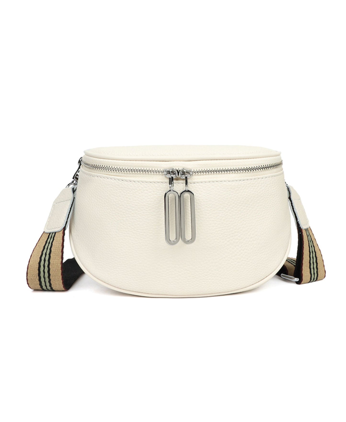 Beige Leather Cross Body Bag