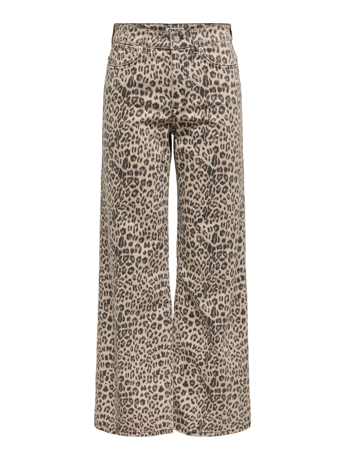 ONLY Leopard Print Wide Leg Jeans