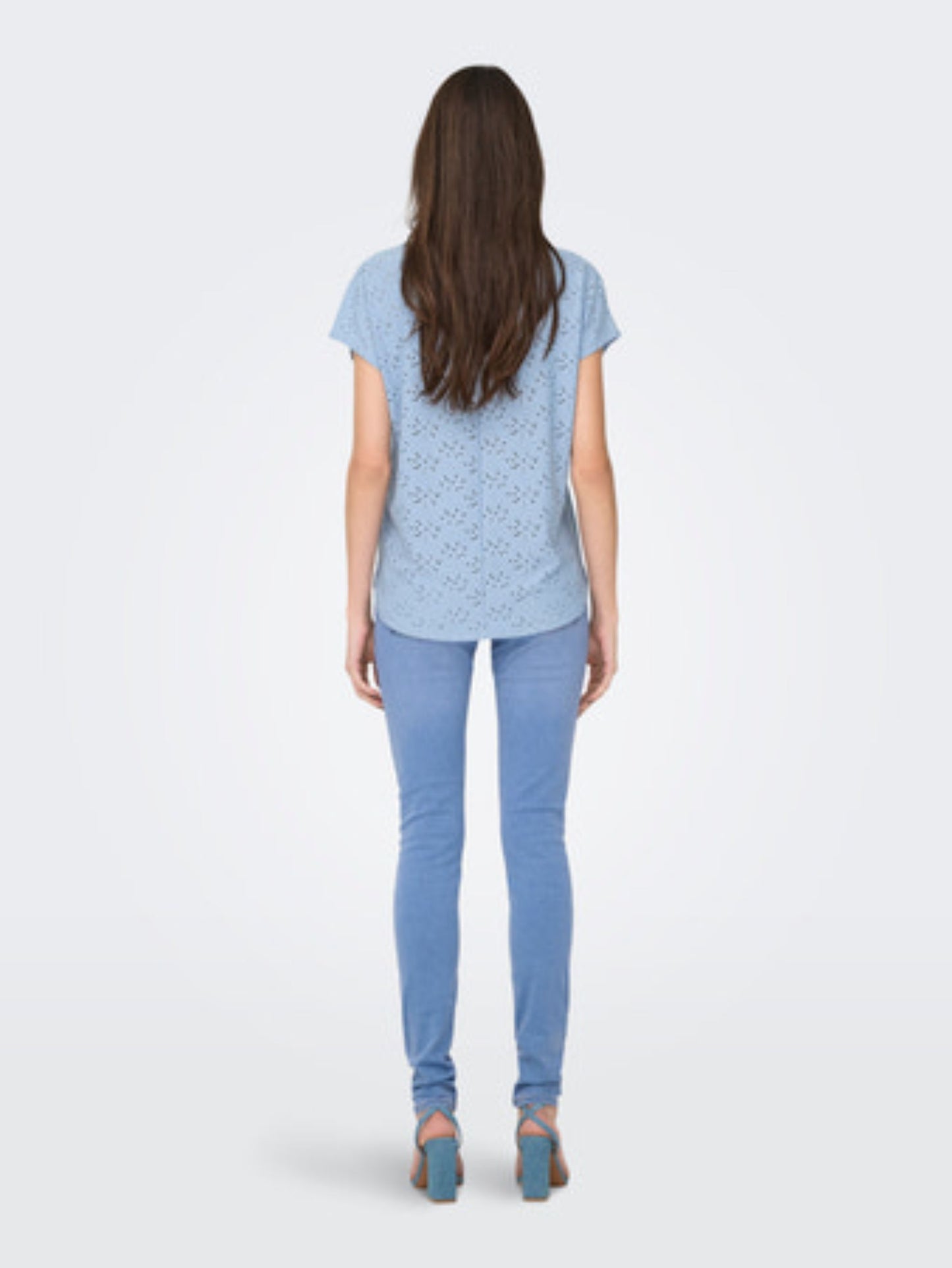 ONLY Light Blue Lace Detail T-Shirt