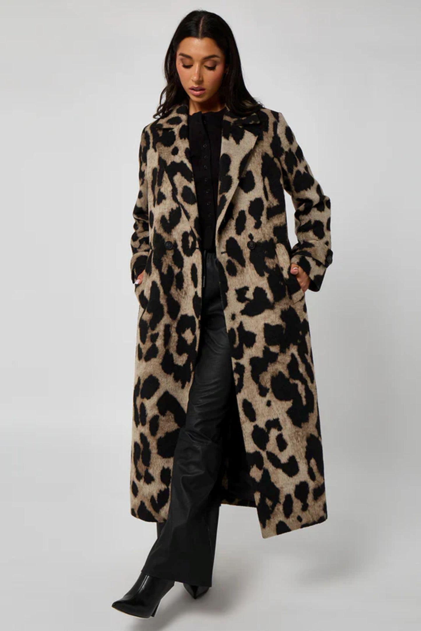 Longline Leopard Formal Coat