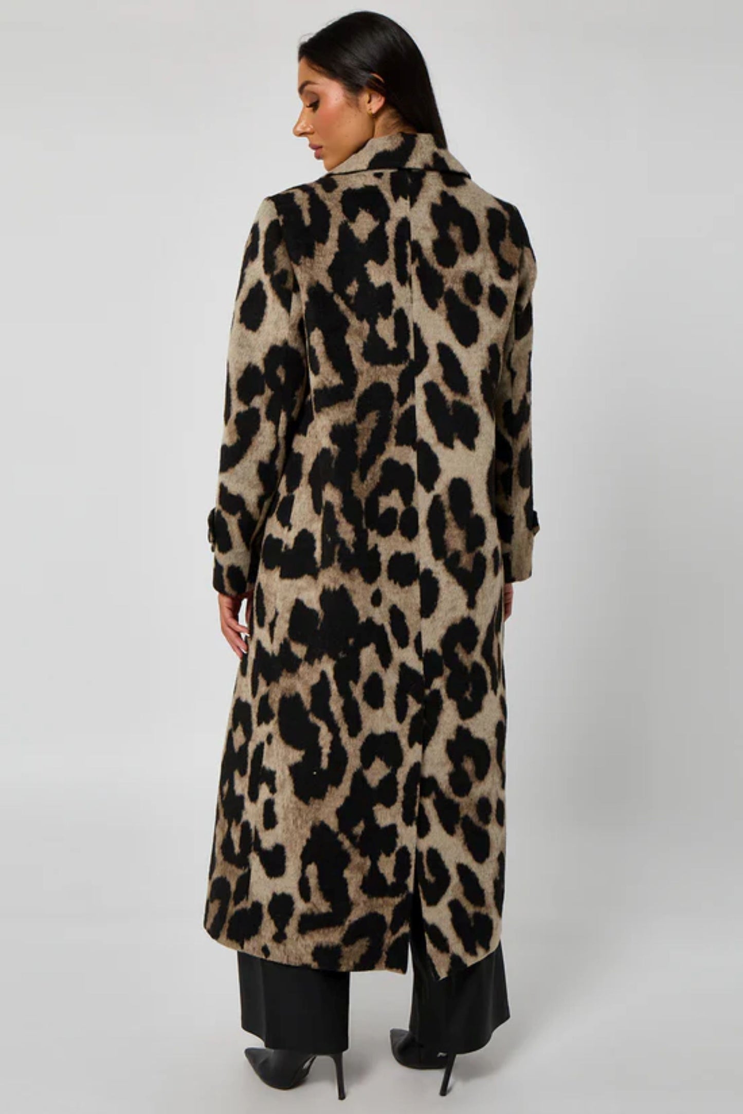 Longline Leopard Formal Coat