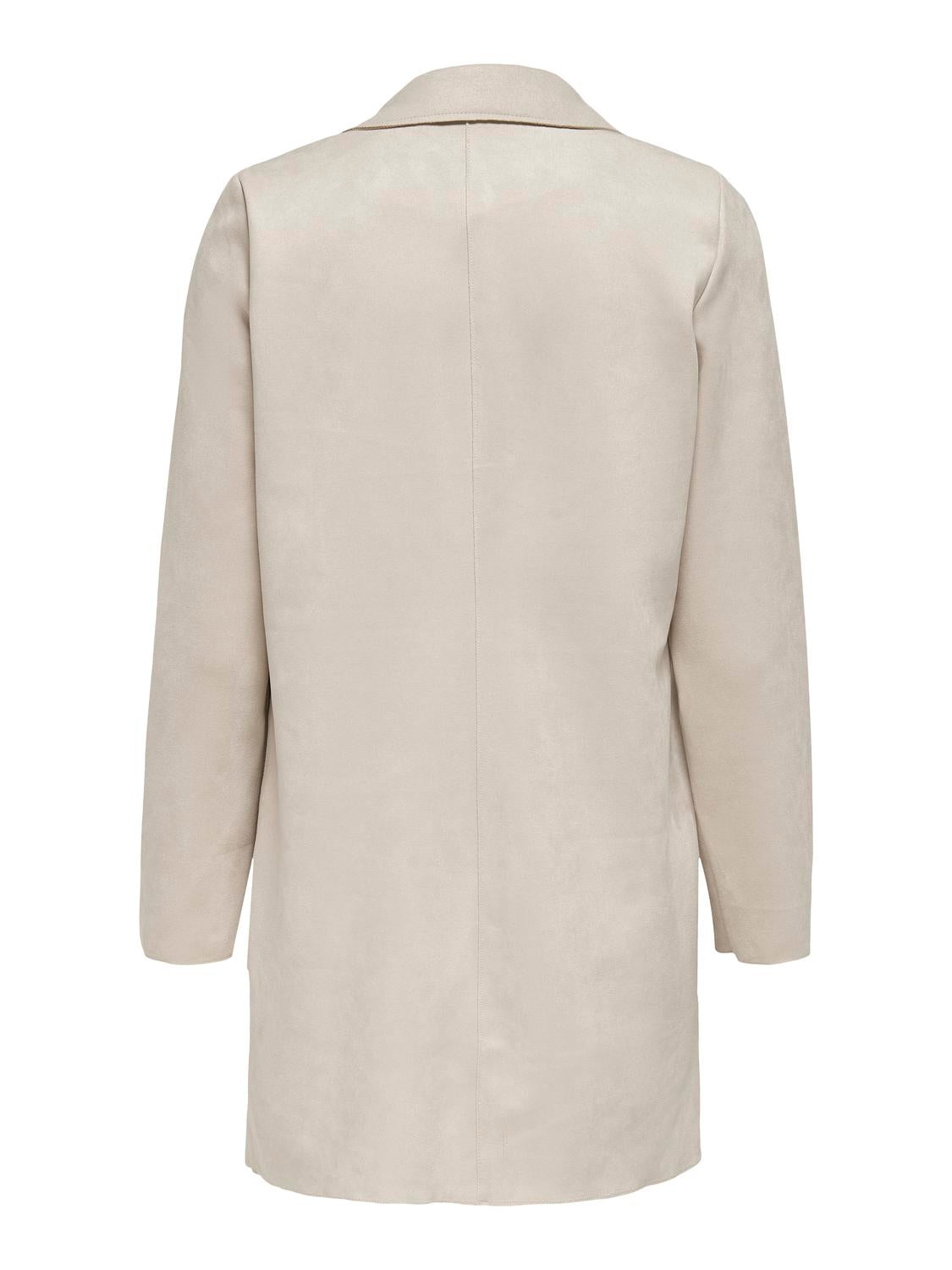 ONLY Faux Suede Coat in Pumice Stone