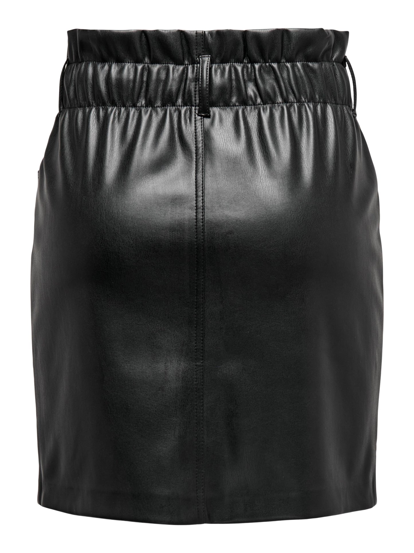 ONLY Black Faux Leather Paperbag Style Skirt