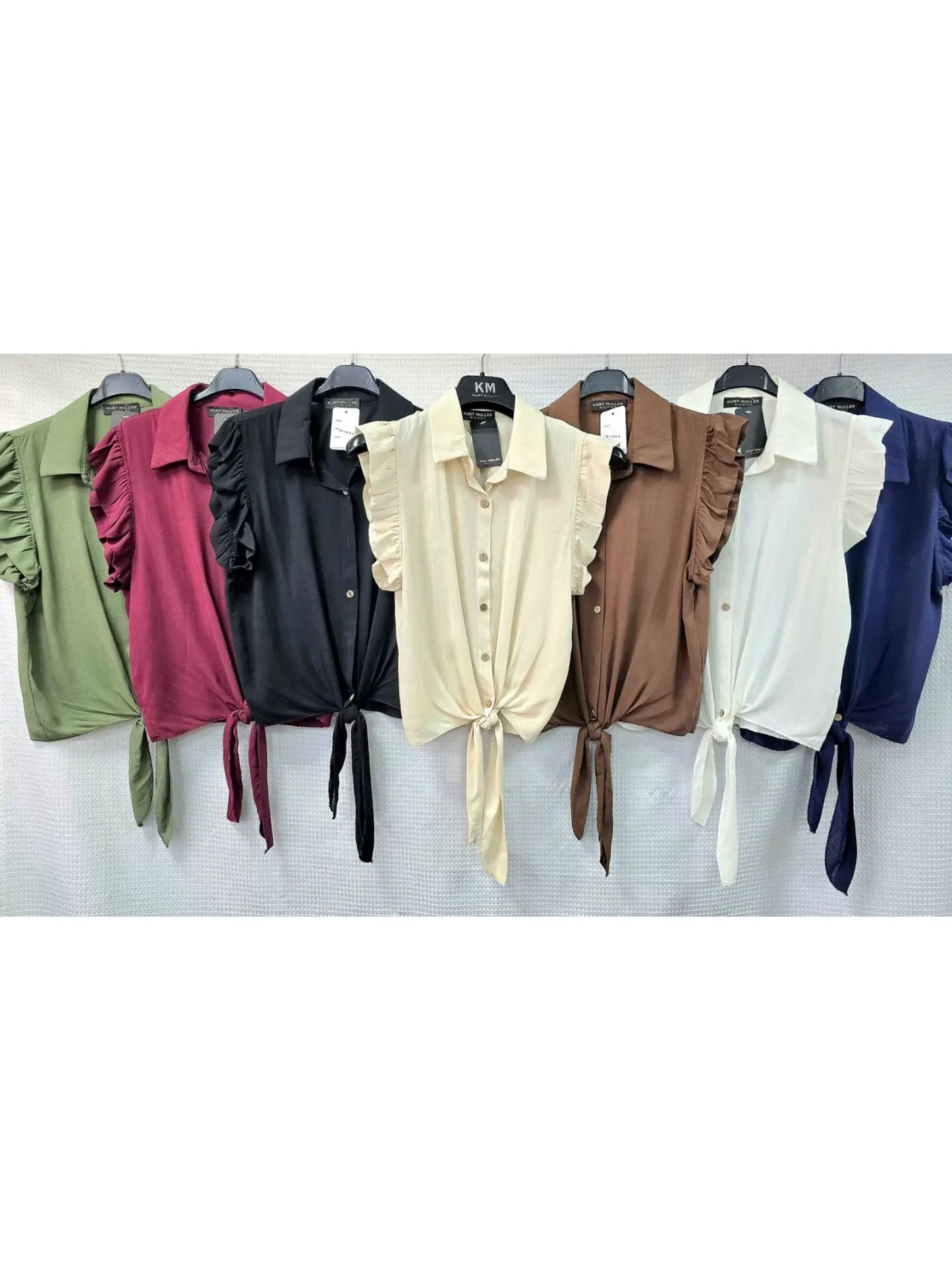 Plain Ruffle Edge Tie Top