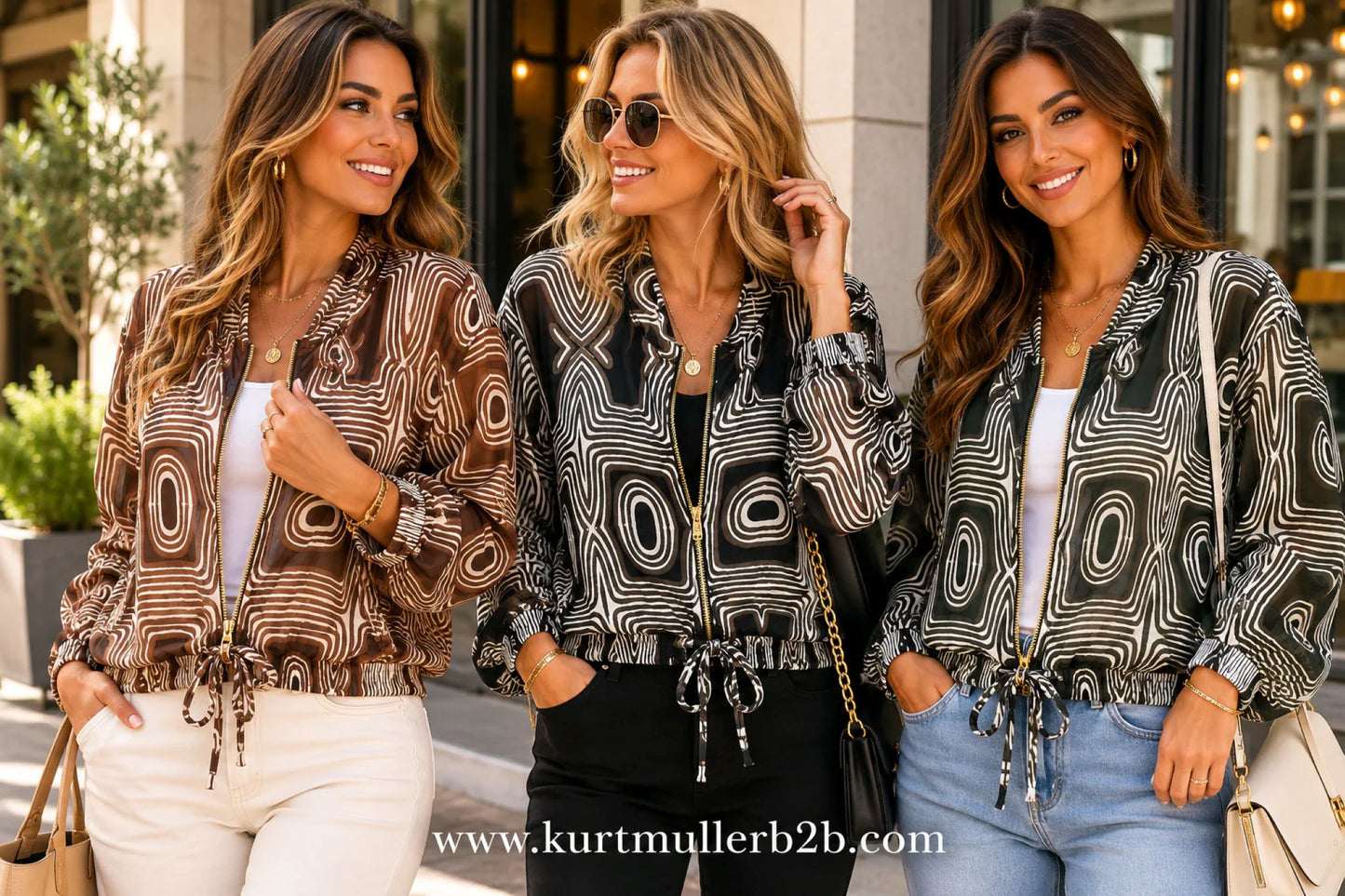Retro Print Lightweight Bomber Jacket