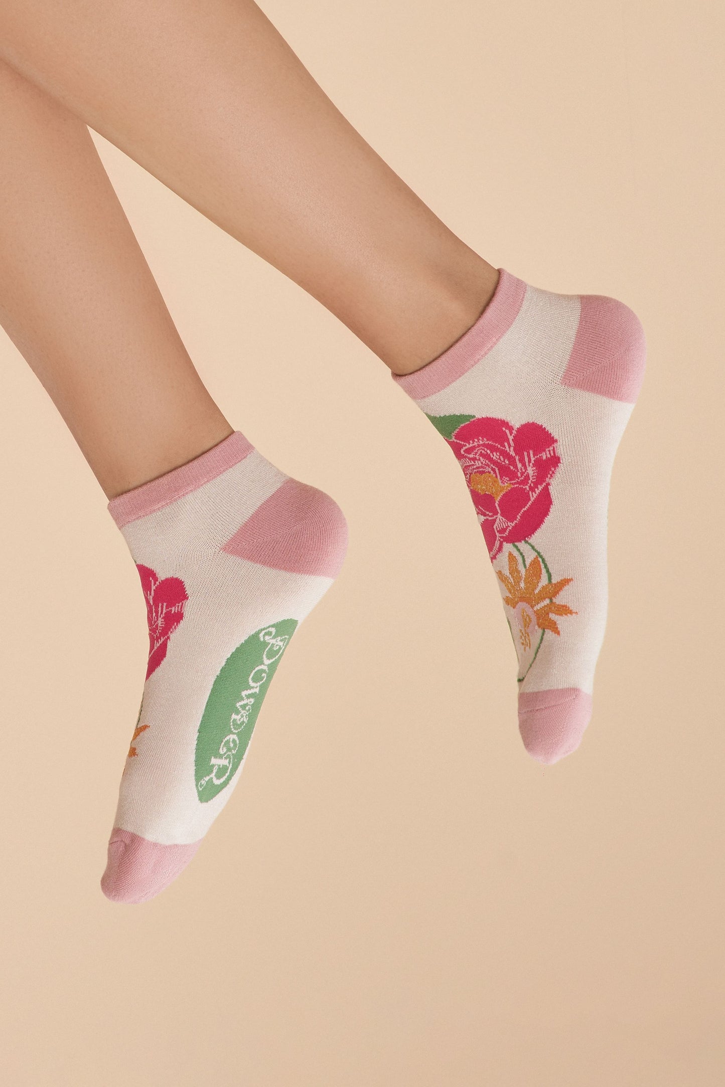 Powder Tropical Flora Trainer Socks - Coconut SOC644