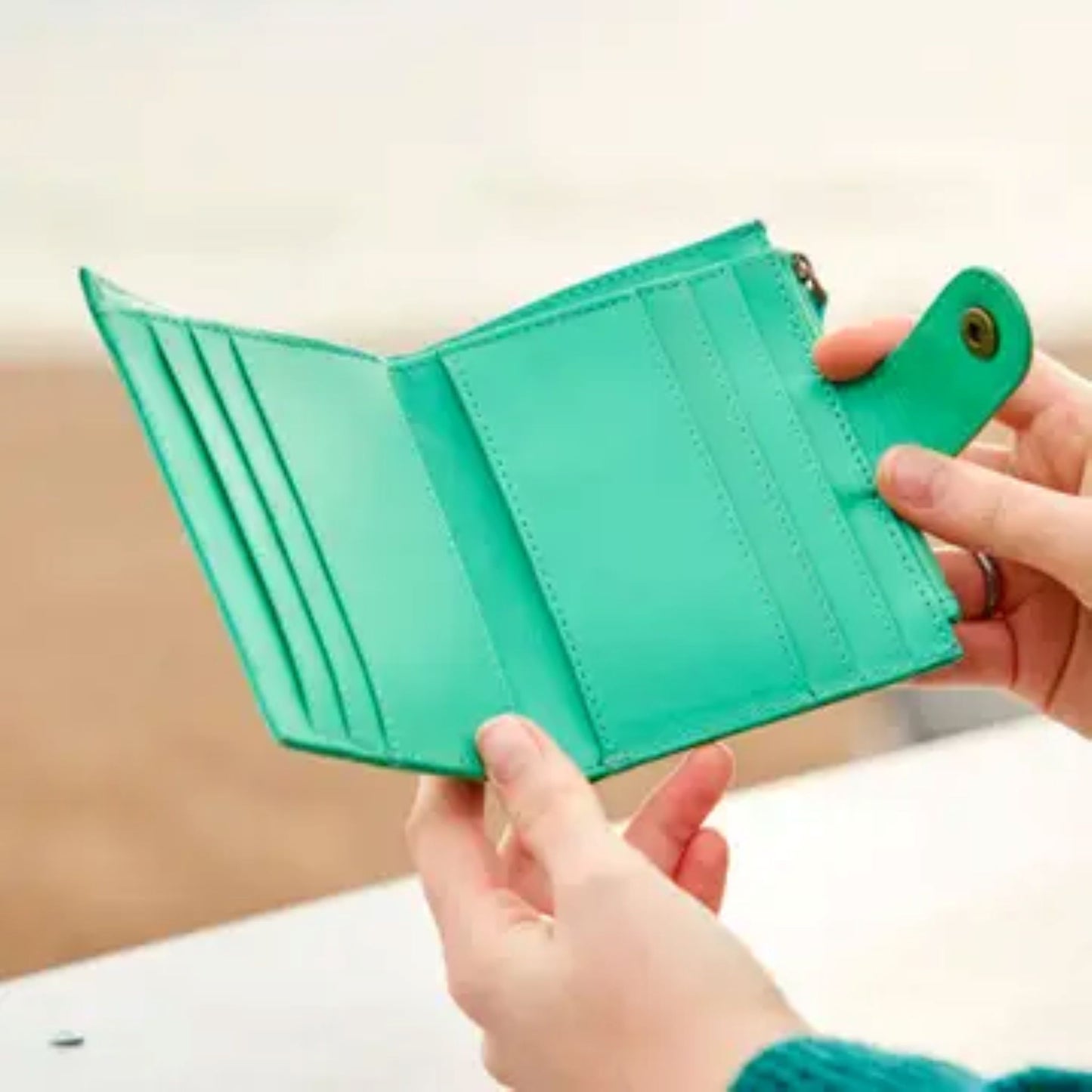 Recycled Multicoloured Leather Small Clutch Purse (Handmade)