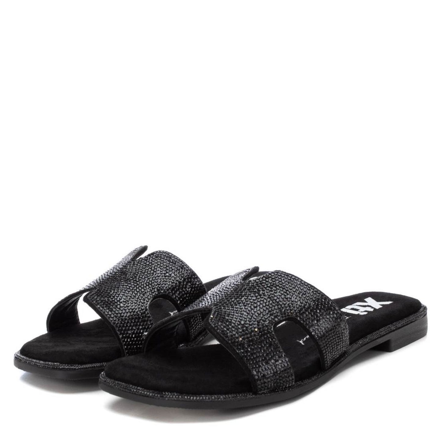 XTI Black Flat Sandal - 142857