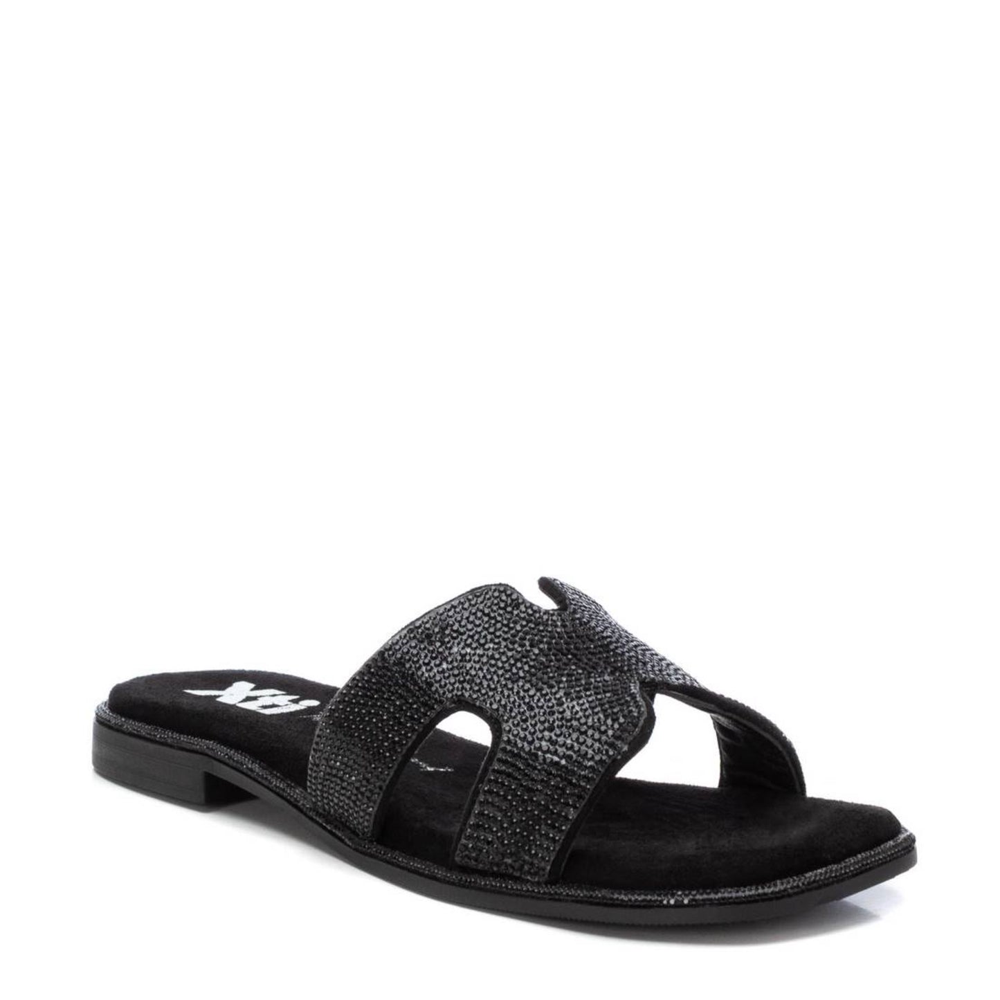 XTI Black Flat Sandal - 142857