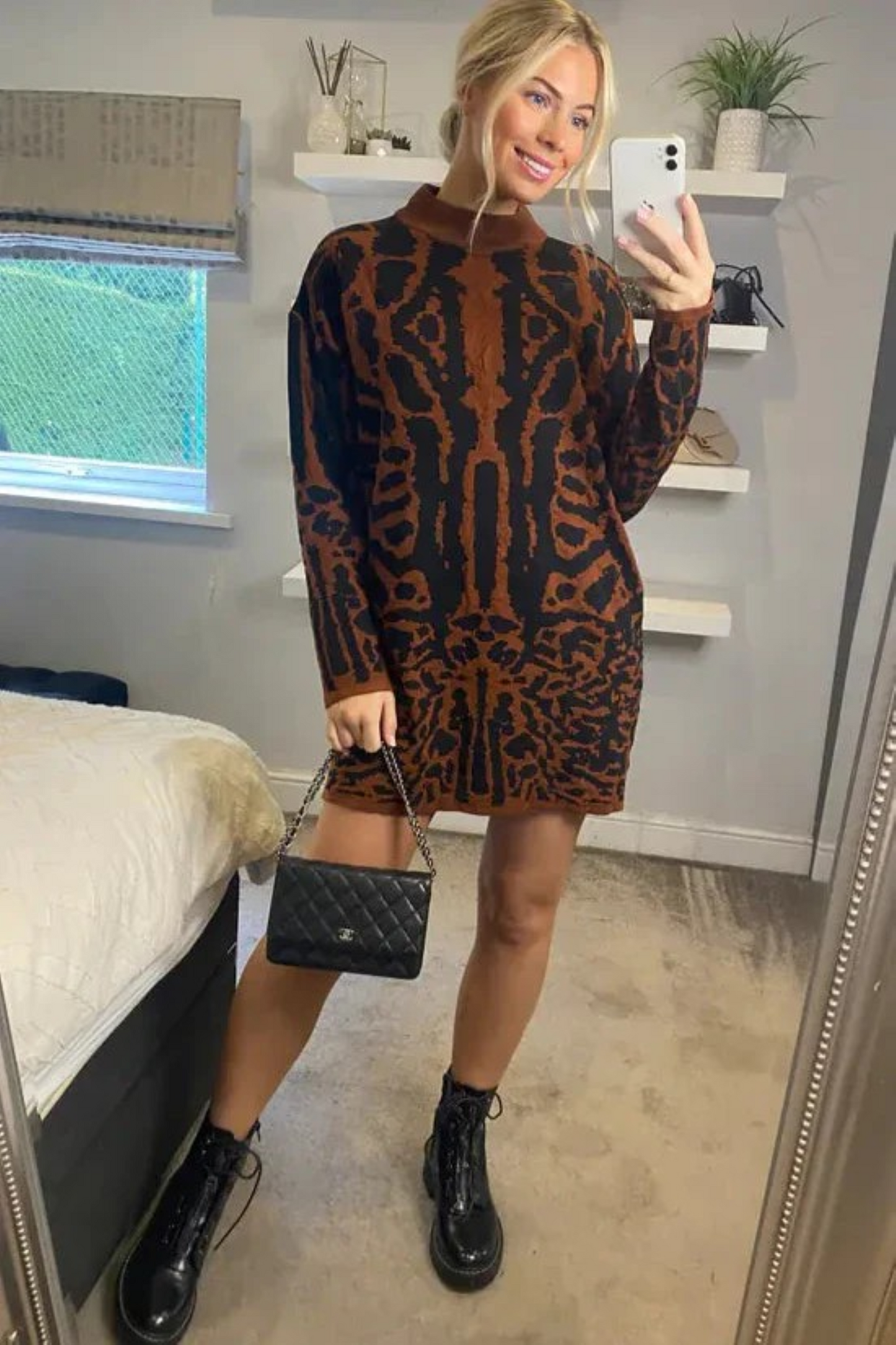Brown/Black Jumper Dress