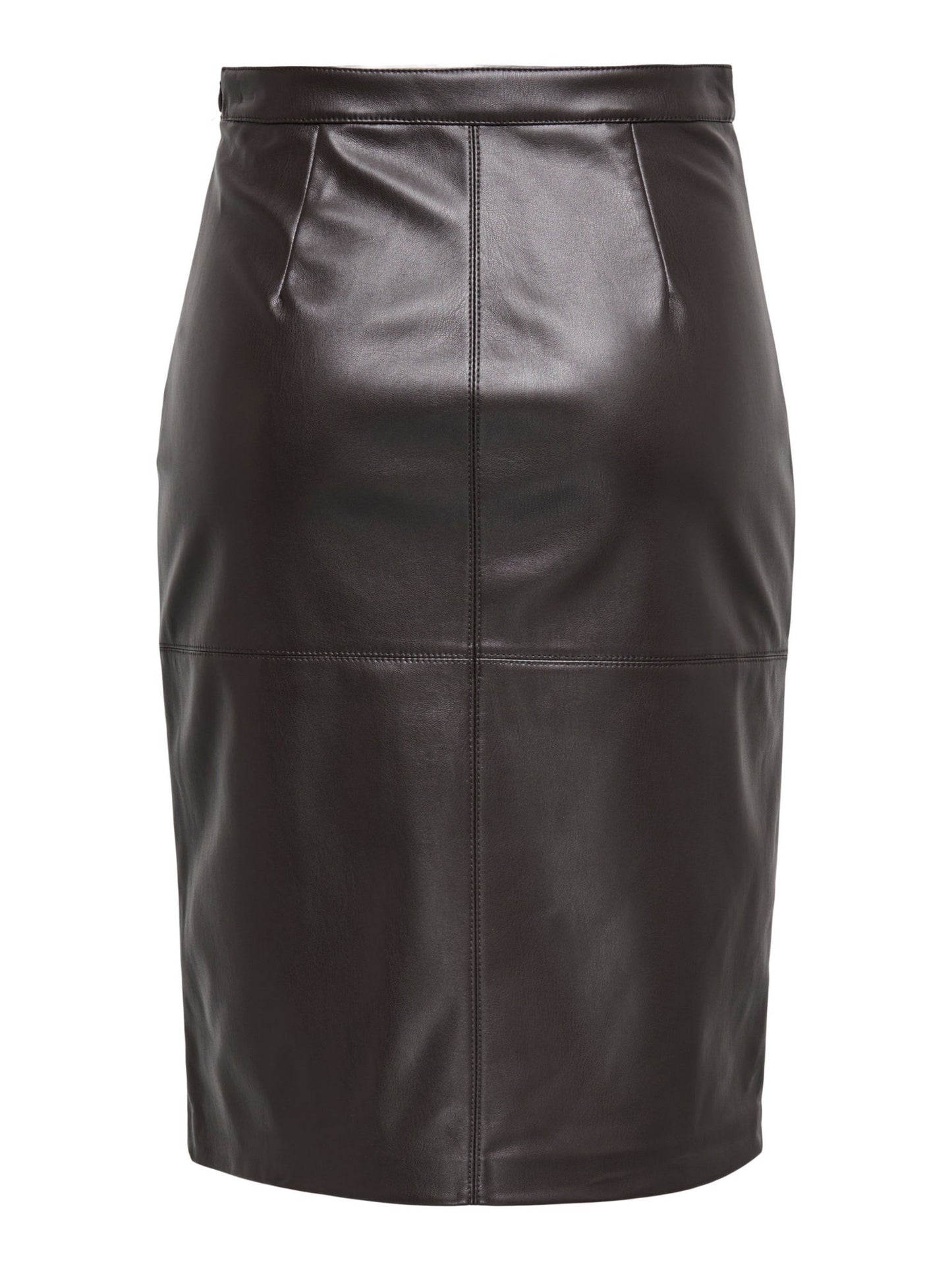 ONLY Chocolate Faux Leather Pencil Skirt