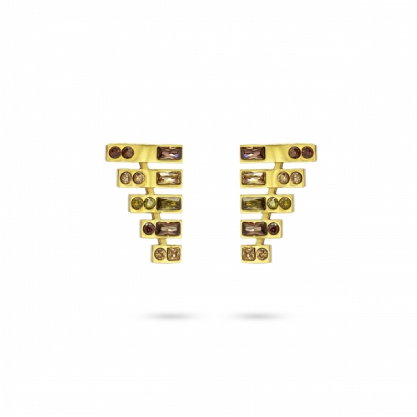 Anartxy Gold Triangle Zirconia Earrings - CPE286