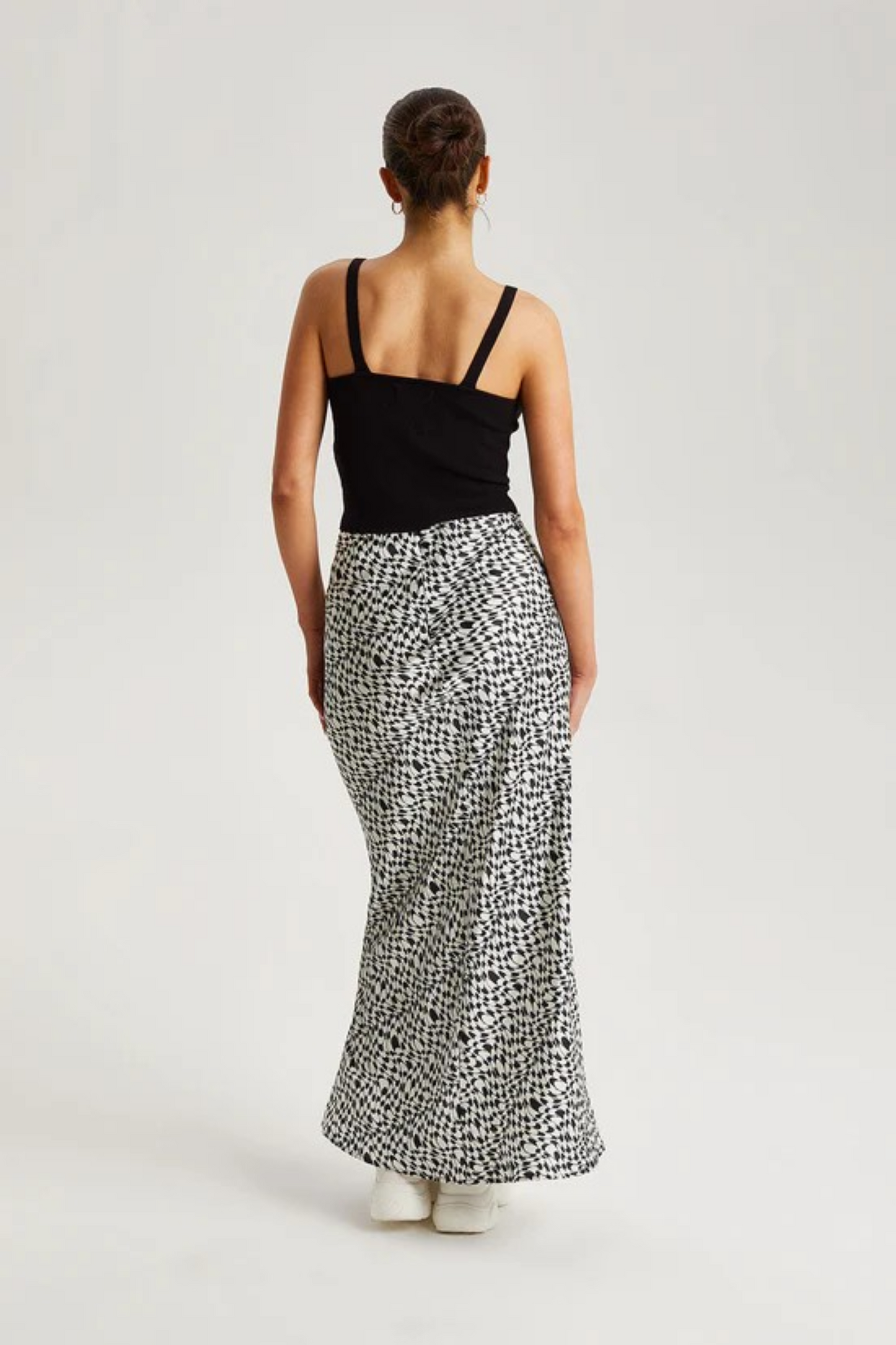 Geometric Satin Maxi Skirt