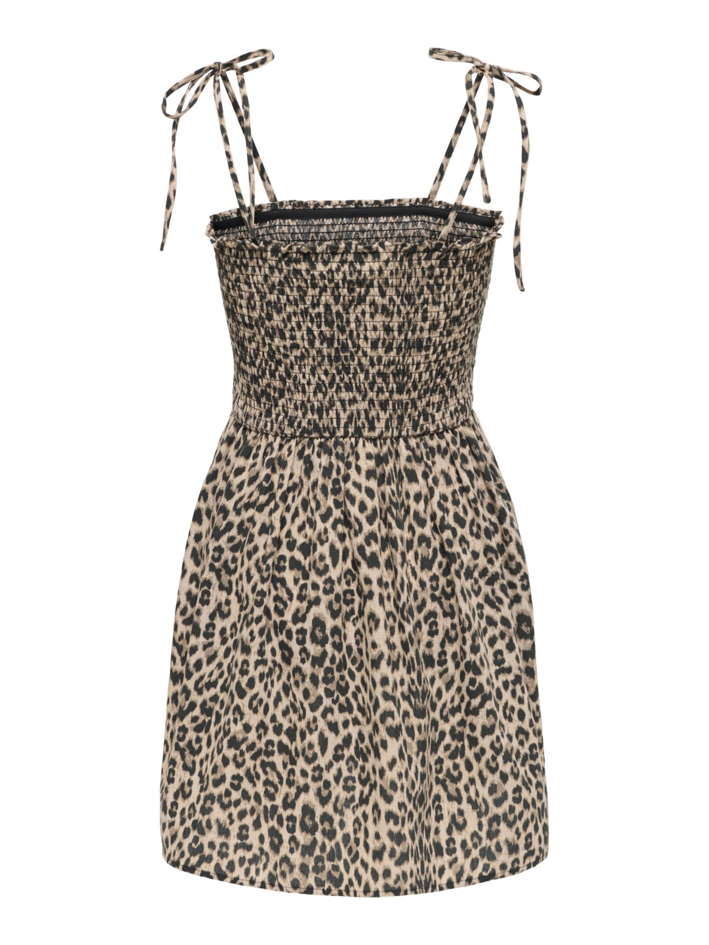ONLY Leopard Print Tie Strap Smock Dress