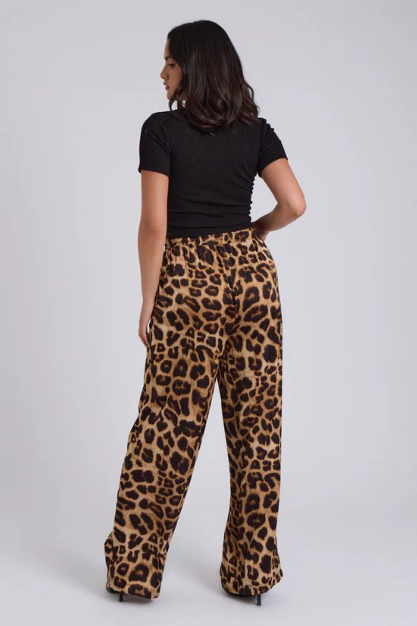 Leopard Print Wide Leg Trousers