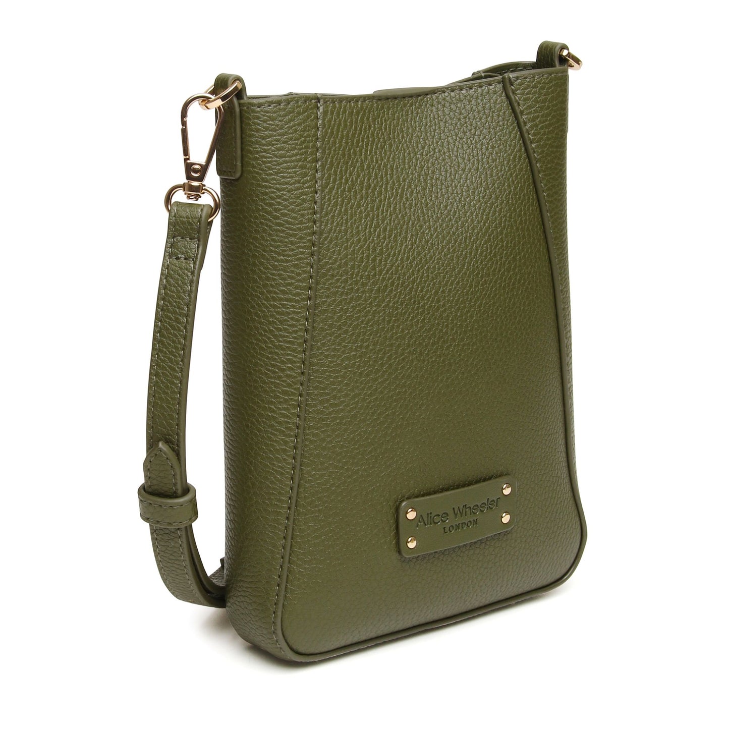 Alice Wheeler Kensington Phone Cross Body Bag in Olive - AW6197