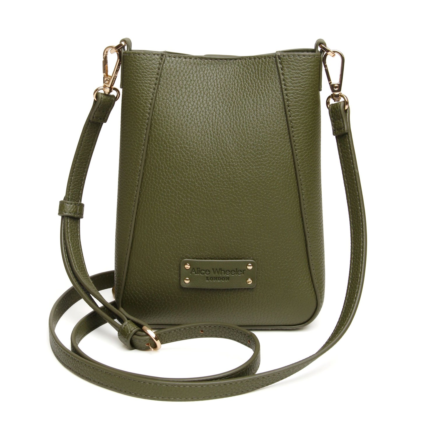 Alice Wheeler Kensington Phone Cross Body Bag in Olive - AW6197