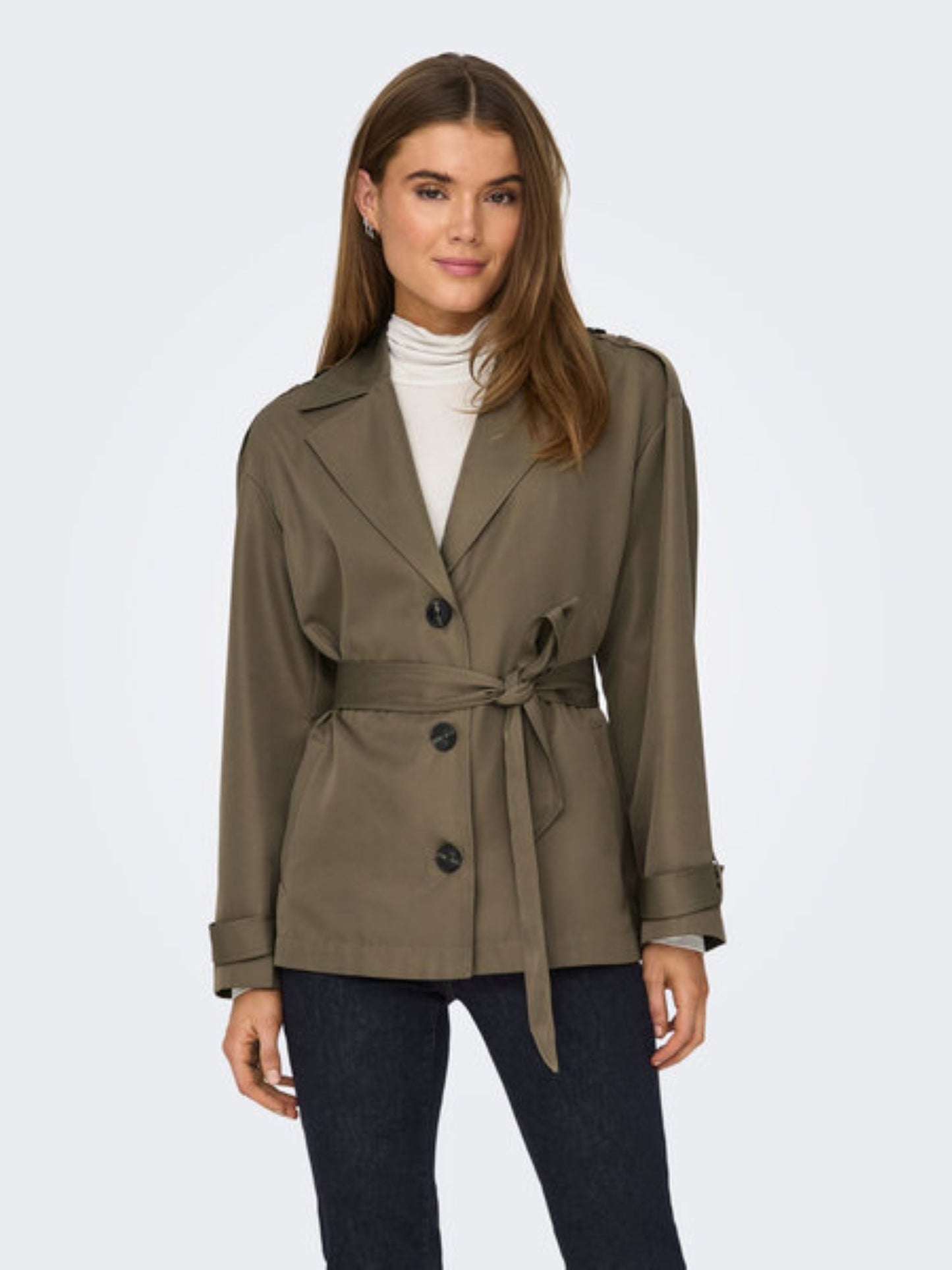 ONLY Short Trenchcoat in Walnut